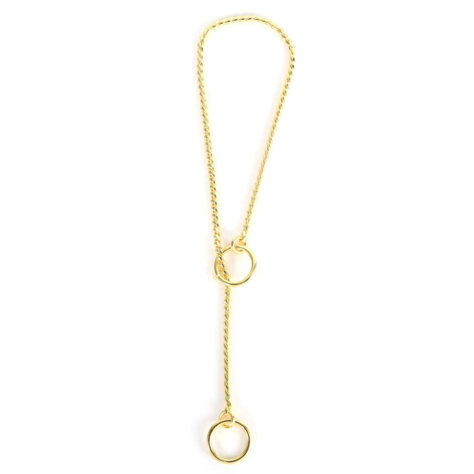 Premium GLOGLOW Snake Chain Choke Collar for Dogs - 5mm x 60cm Gold Metal Training Choker for Small, Medium & Large Breeds - Ideal for Dog Shows, Obedience Training & Behavior Correction