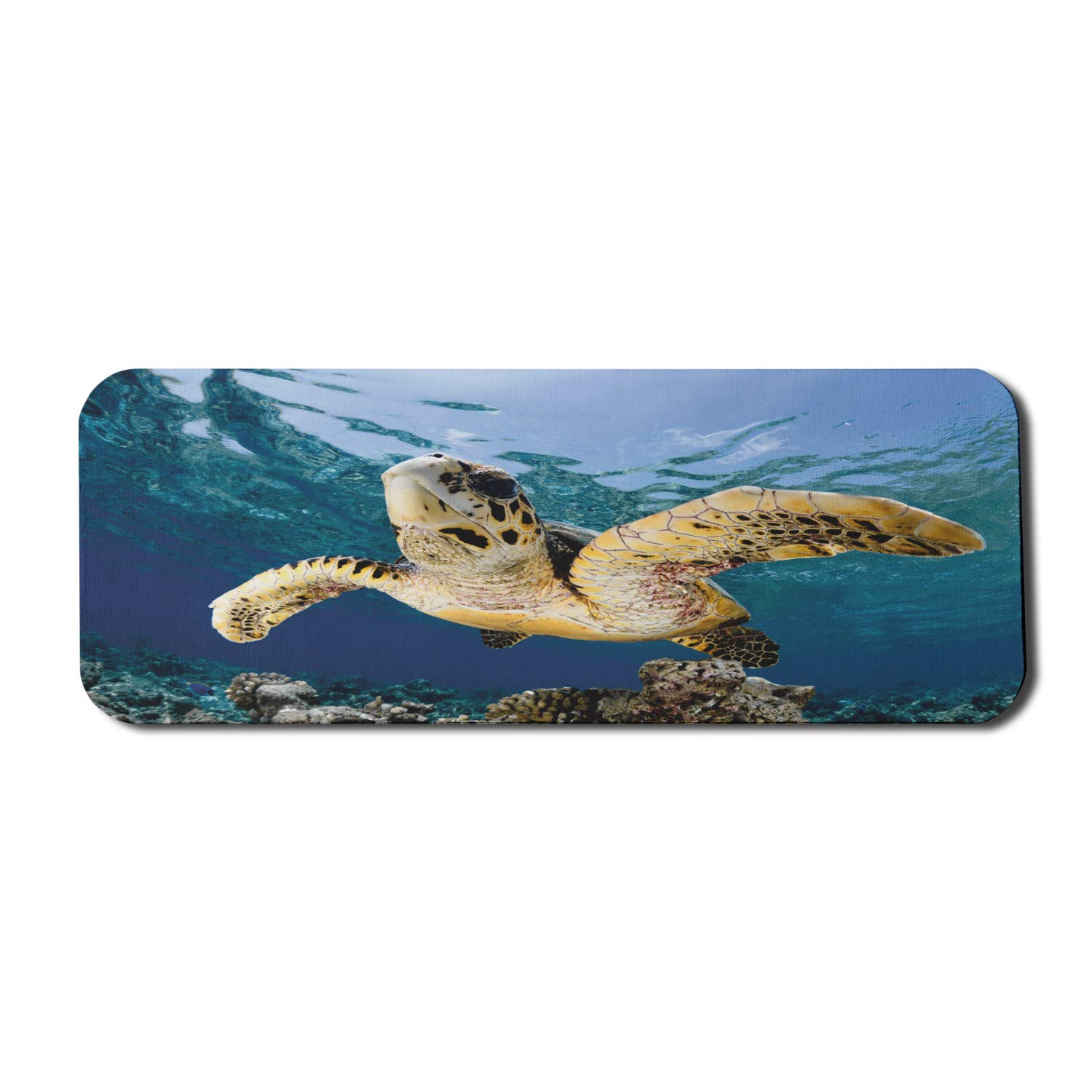 Ambesonne Large Non-Slip Gaming Mouse Pad with Hawksbill Sea Turtle Design - 31