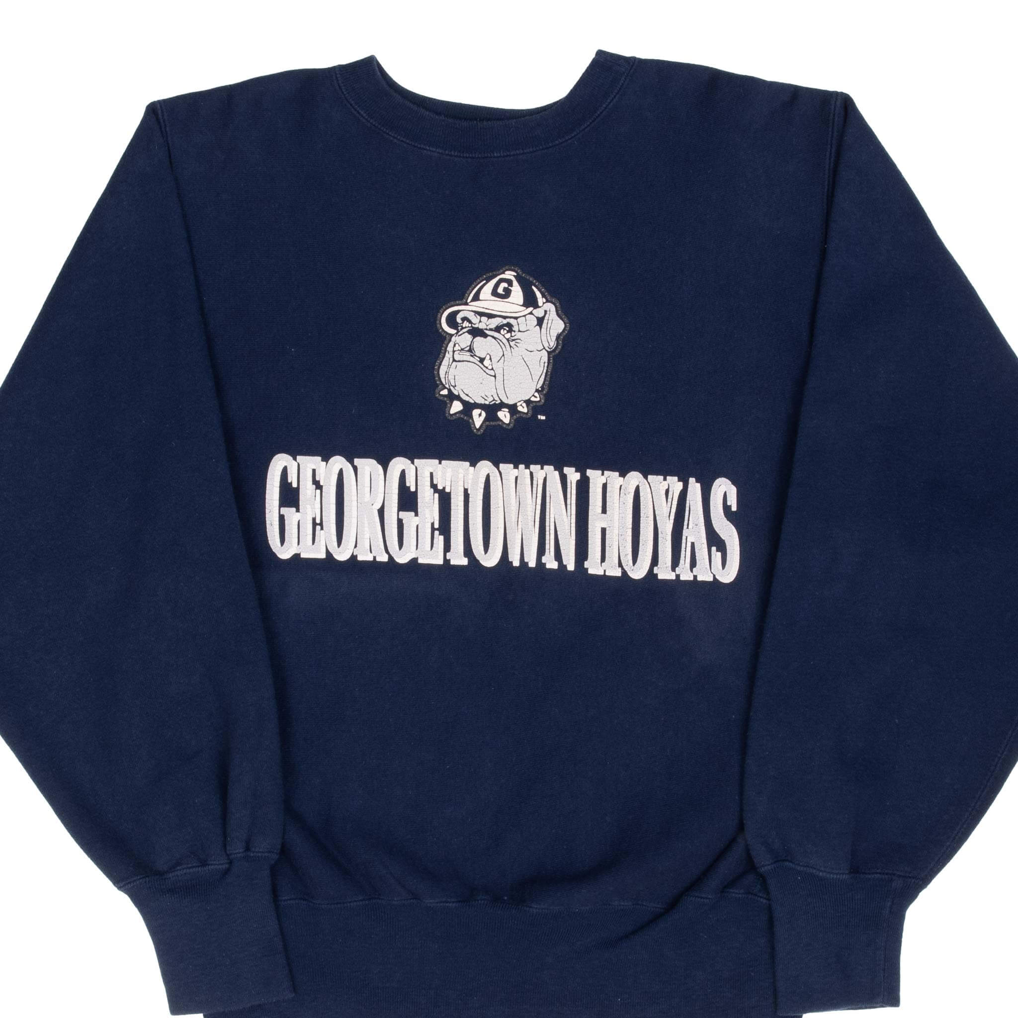 Vintage Champion Reverse Weave Georgetown Hoyas Sweatshirt 1990s Medium Made in USA - Retro College Basketball Fan Gift & Casual Streetwear for Men and Women
