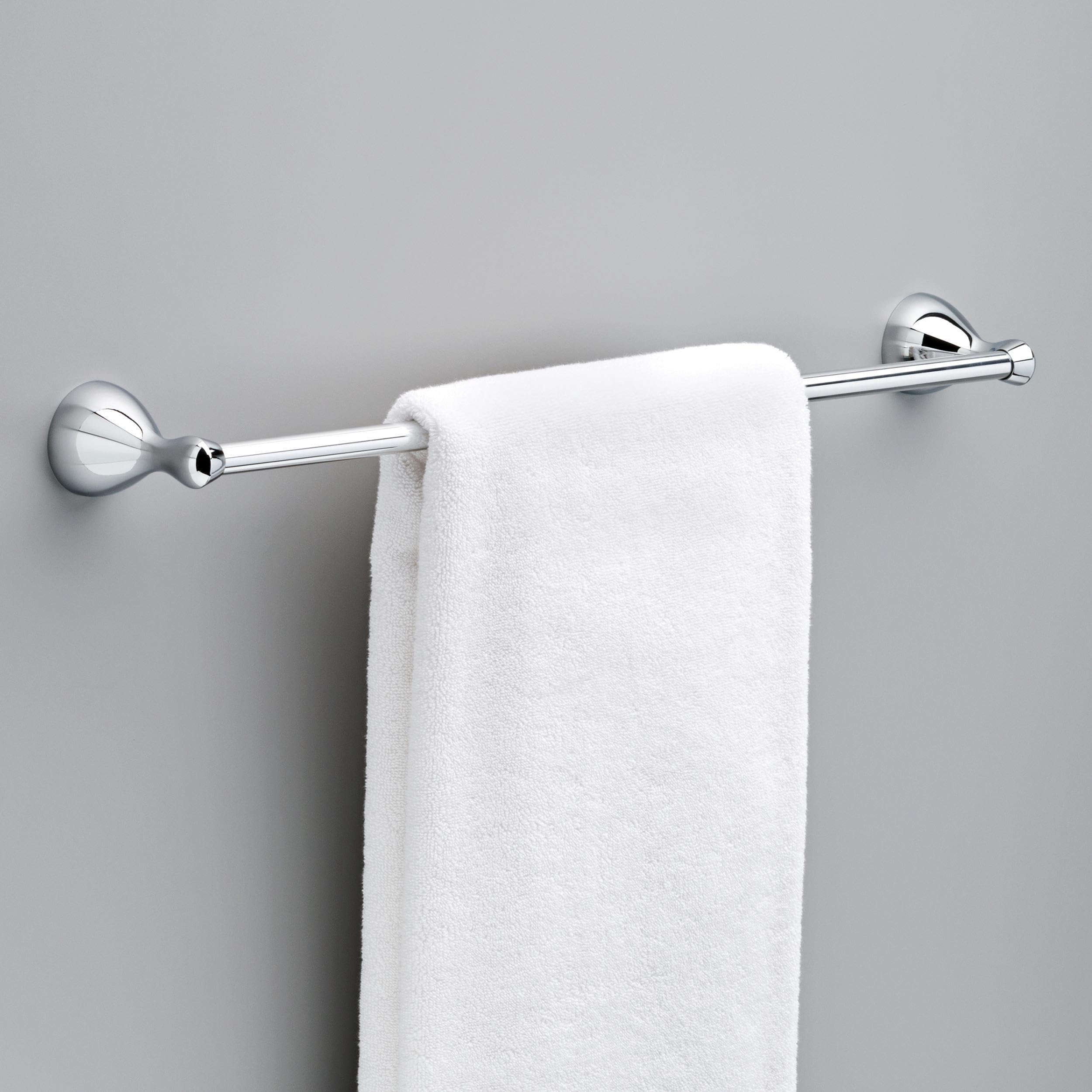 Delta Foundations 24-Inch Polished Chrome Wall Mounted Towel Rack - Bathroom Hardware Accessory (1-Pack) | Perfect for Small Bathrooms, Powder Rooms & Laundry Areas