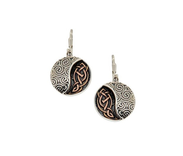 10k Rose Gold & Silver Celtic Spiral Leverback Earrings for Women | Vintage Irish Knot Jewelry | Perfect for Weddings, Parties & Everyday Wear