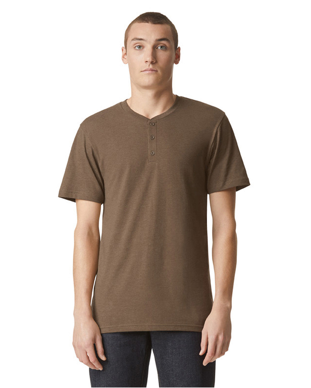 American Apparel 2004CVC Unisex Henley T-Shirt | Soft Cotton Blend Tee for Men & Women | Perfect for Casual Wear, Layering & Everyday Comfort