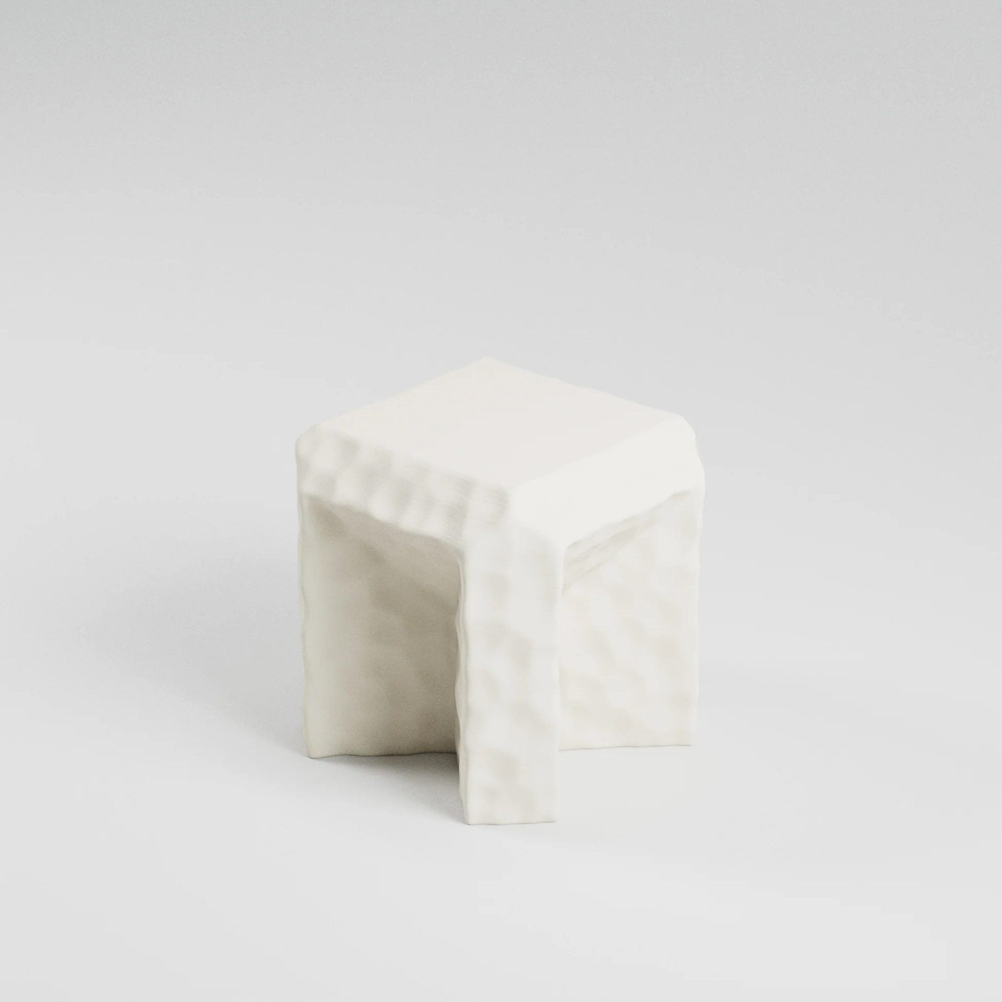 SPECIAL STUDIO Monolithic Side Table - Eggshell Matte Finish, Modern Minimalist End Table for Living Room, Bedroom, or Office Decor