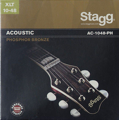 Stagg AC 1048 PH Bronze Extra Light Electric Guitar Strings .010-.048 Gauge - Perfect for Blues, Jazz & Smooth Rock Playing