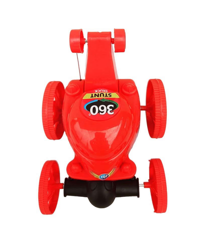 PoPo Toys RC Stunt Car Luna - 360° Flip & Spin Remote Control Car with LED Lights & Music | Red Stunt Vehicle for Kids Indoor/Outdoor Play | Birthday Gifts for Boys & Girls Ages 6-12