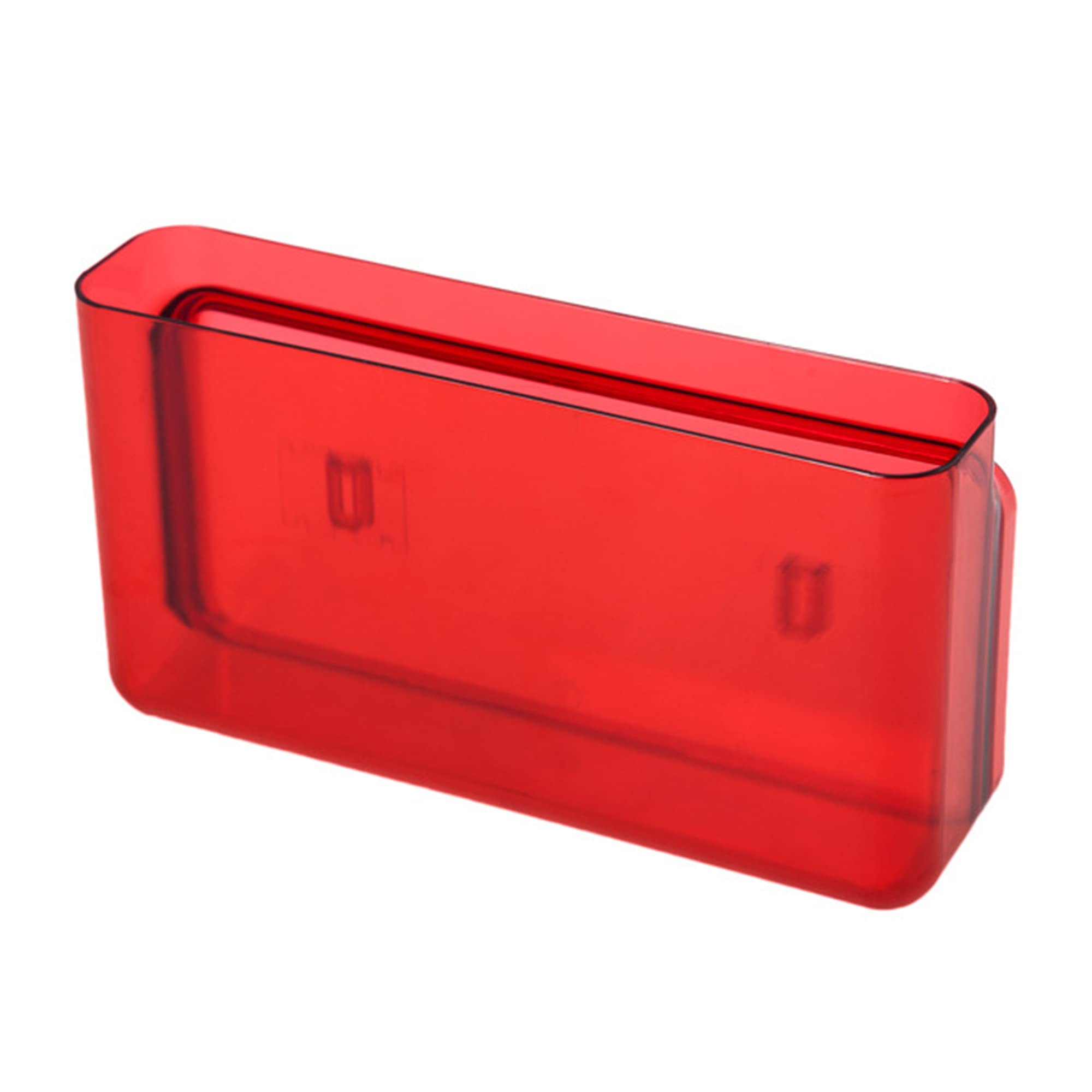 Wall Mounted Remote Control Storage Box - Clear Red Organizer for Phone & Desk Accessories | Remote Control Holder with Adhesive Mount | Perfect for Living Room, Bedroom & Office Organization