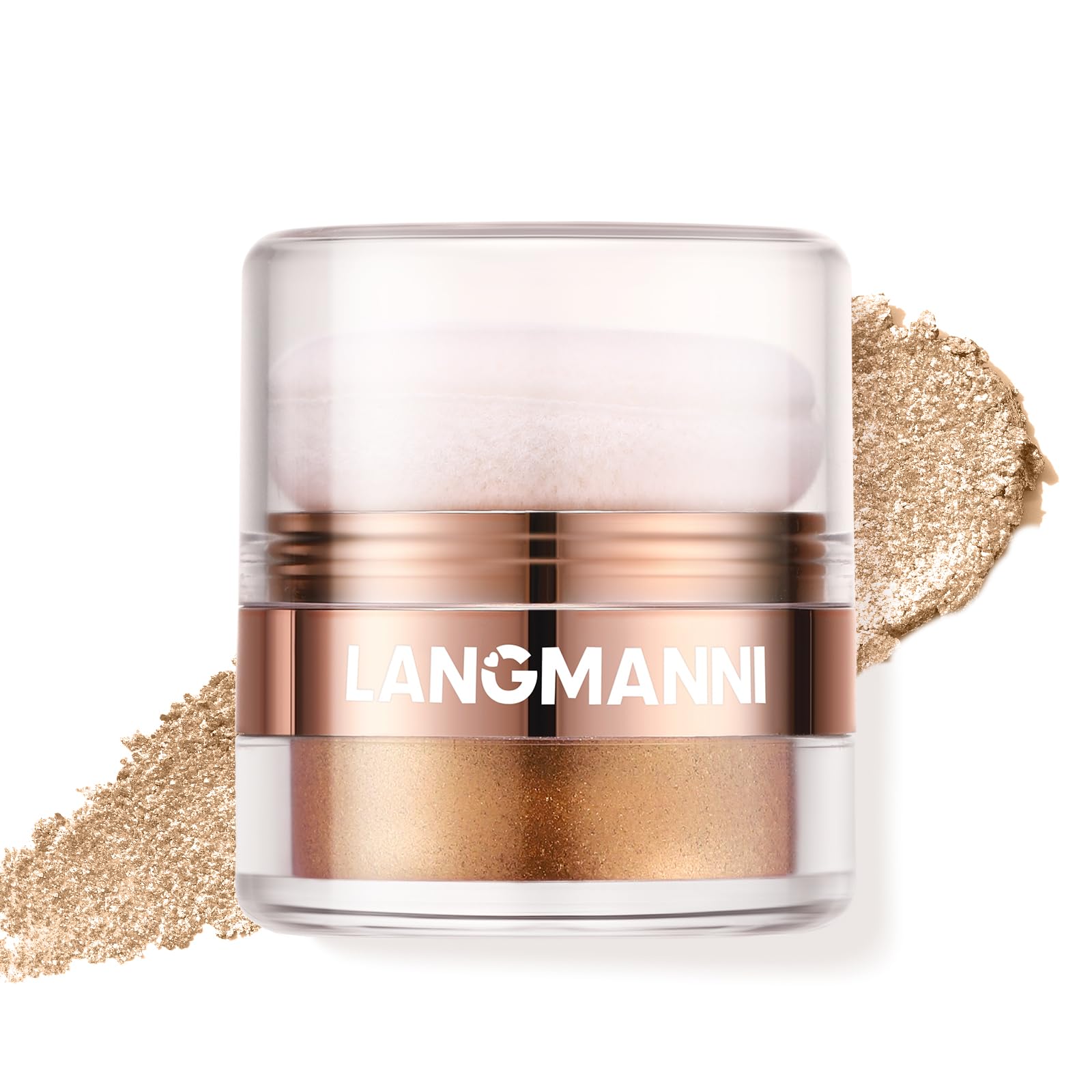 Glitter Body Highlighter Powder - Shimmer & Sparkle Face & Body Makeup with Sponge Applicator (Golden) | Perfect for Parties, Festivals & Night Out Glow