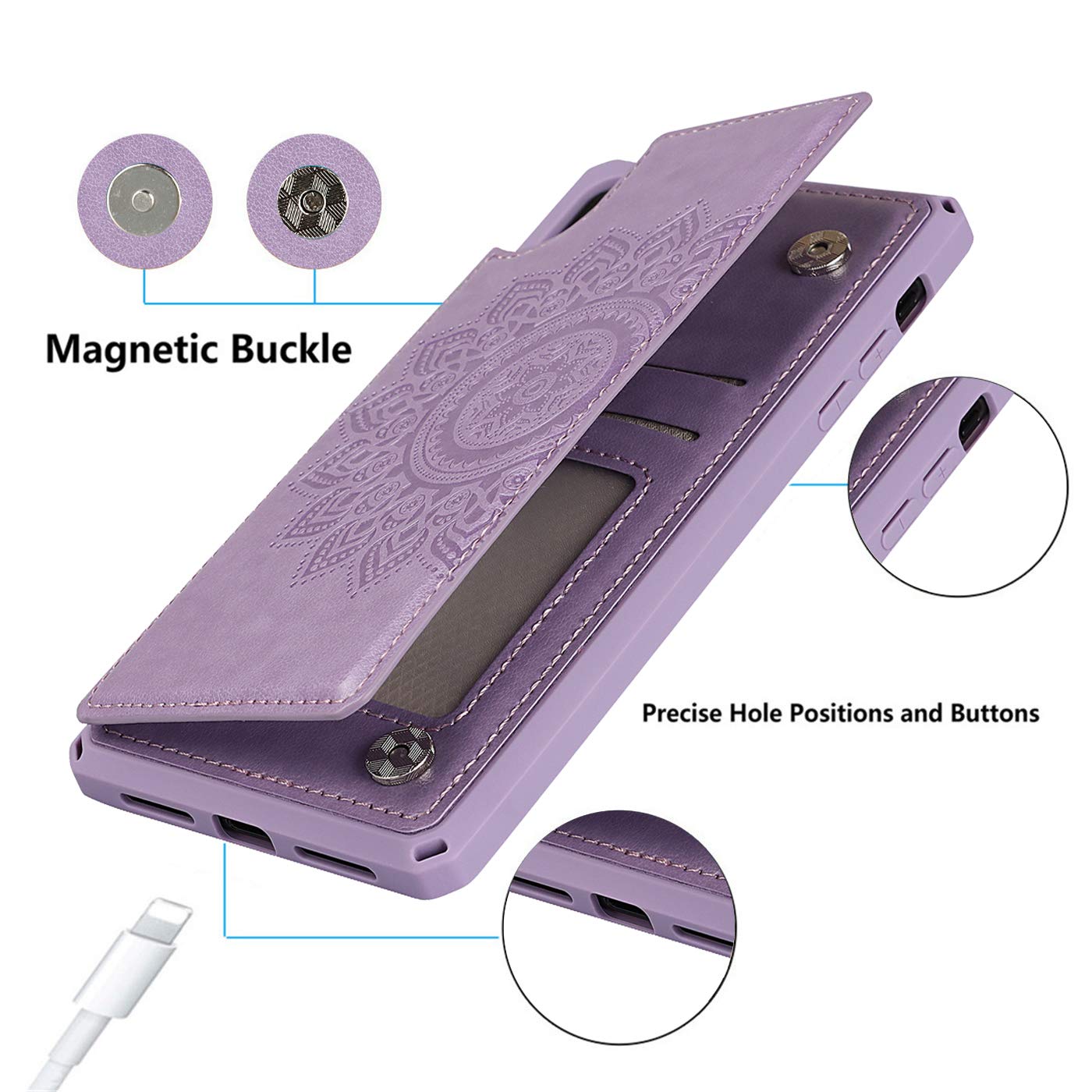 RFID Blocking PU Leather Wallet Case for iPhone X/Xs/10/10S 5.8