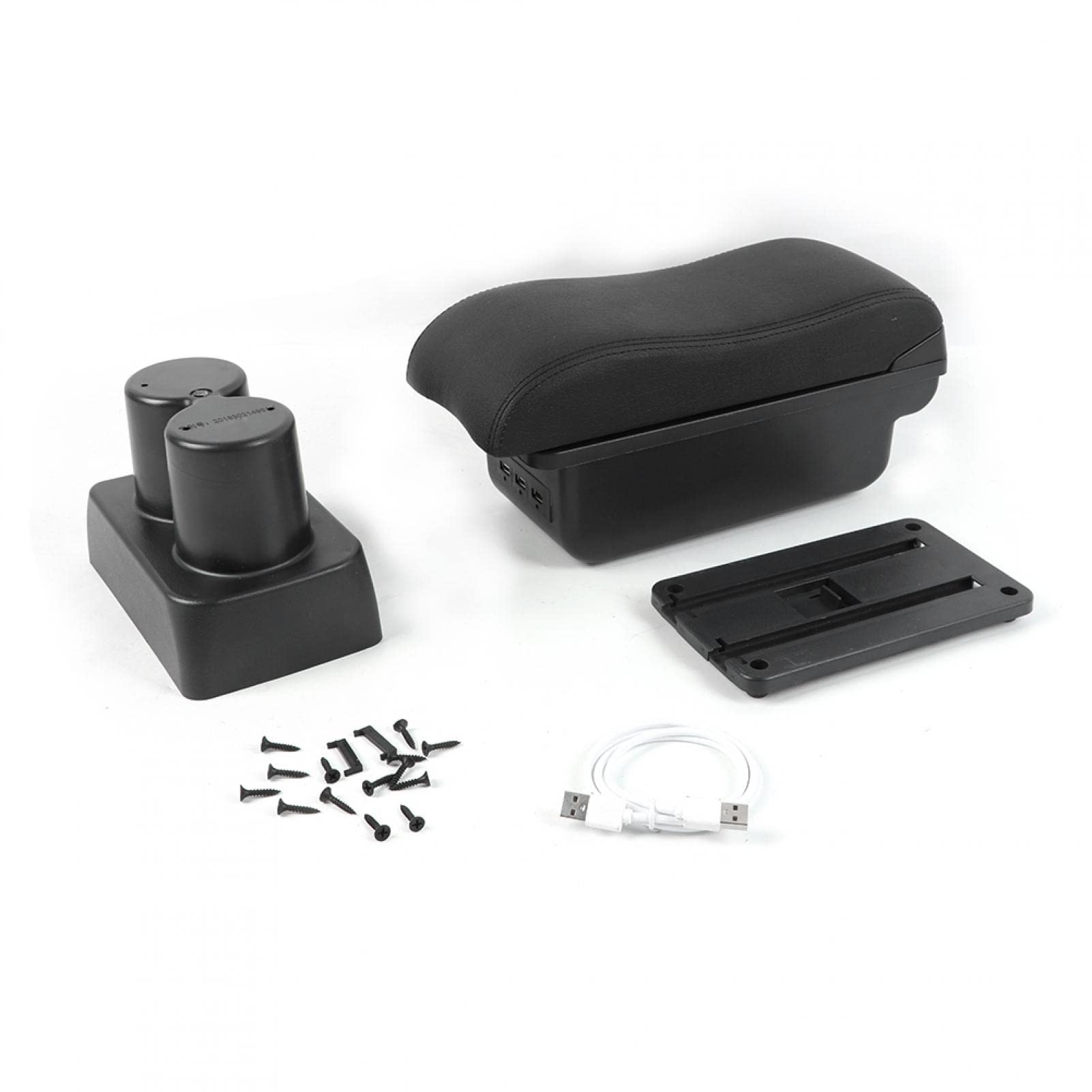 Suzuki Jimny Armrest Storage Box - Black ABS PU Car Center Console Organizer for Accessories | Perfect for Road Trips & Daily Commuting