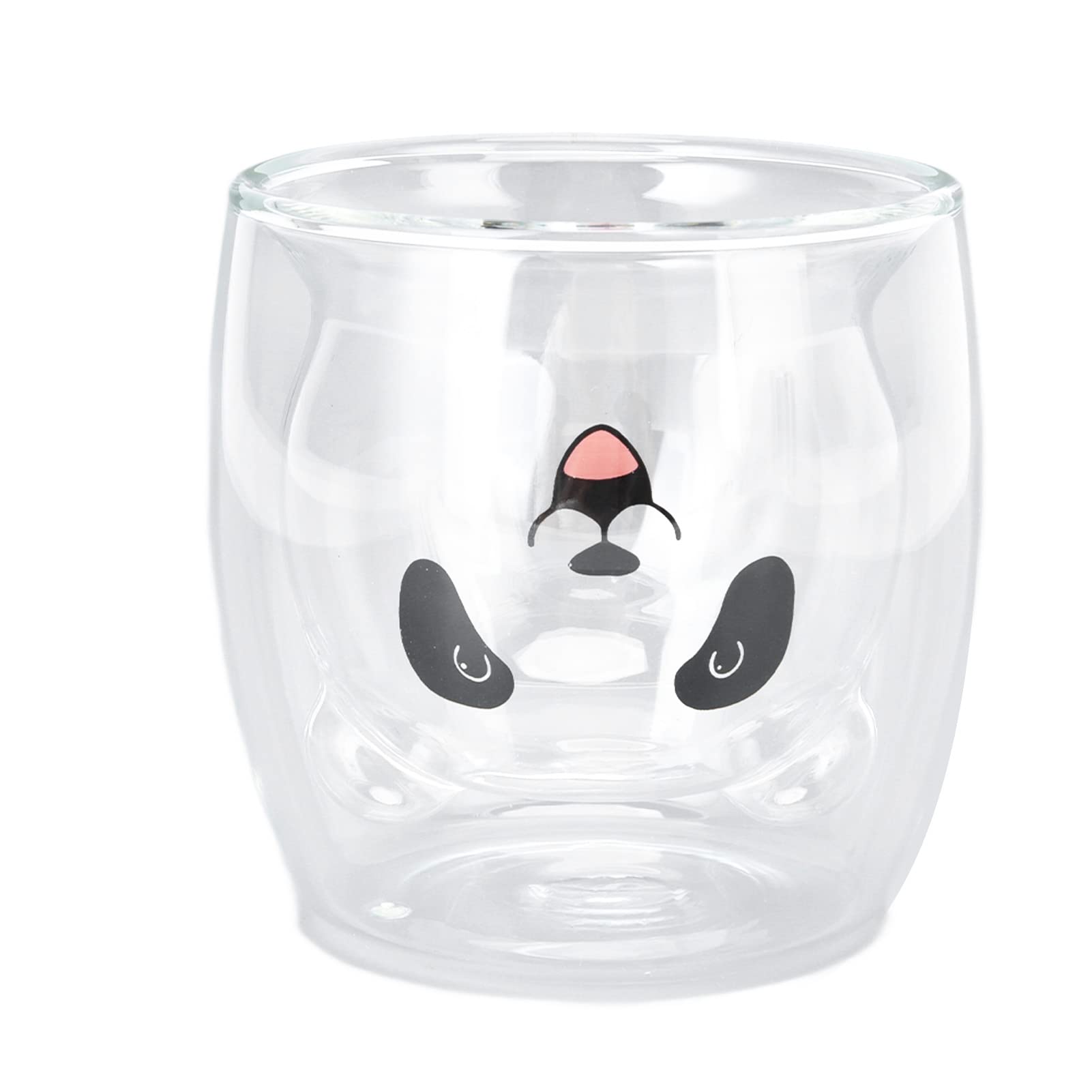 Funny Panda Bear Coffee Mug - Double Wall Glass Cup for Tea & Milk - Valentine's Day Gift for Couples