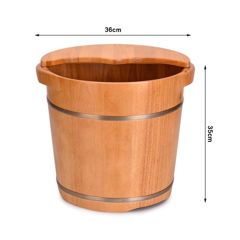 Premium Wooden Foot Bath Massager & Sauna Tub - Natural Wood Foot Spa Bucket for Relaxation & Detox - Perfect for Home Spa, Aromatherapy & Stress Relief