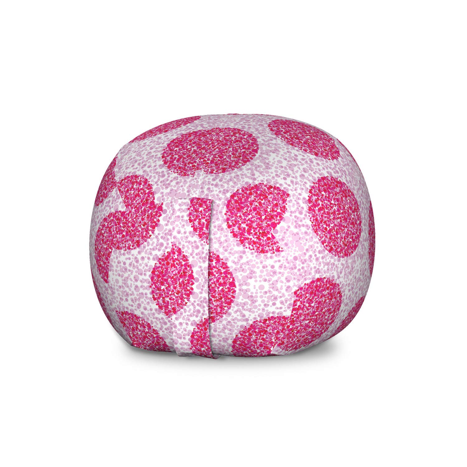 Ambesonne Large Washable Toy Storage Bag Chair - Abstract Polka Dot Bubble Design, Pink Fuchsia Stuffed Animal Organizer for Kids' Room & Playroom Organization
