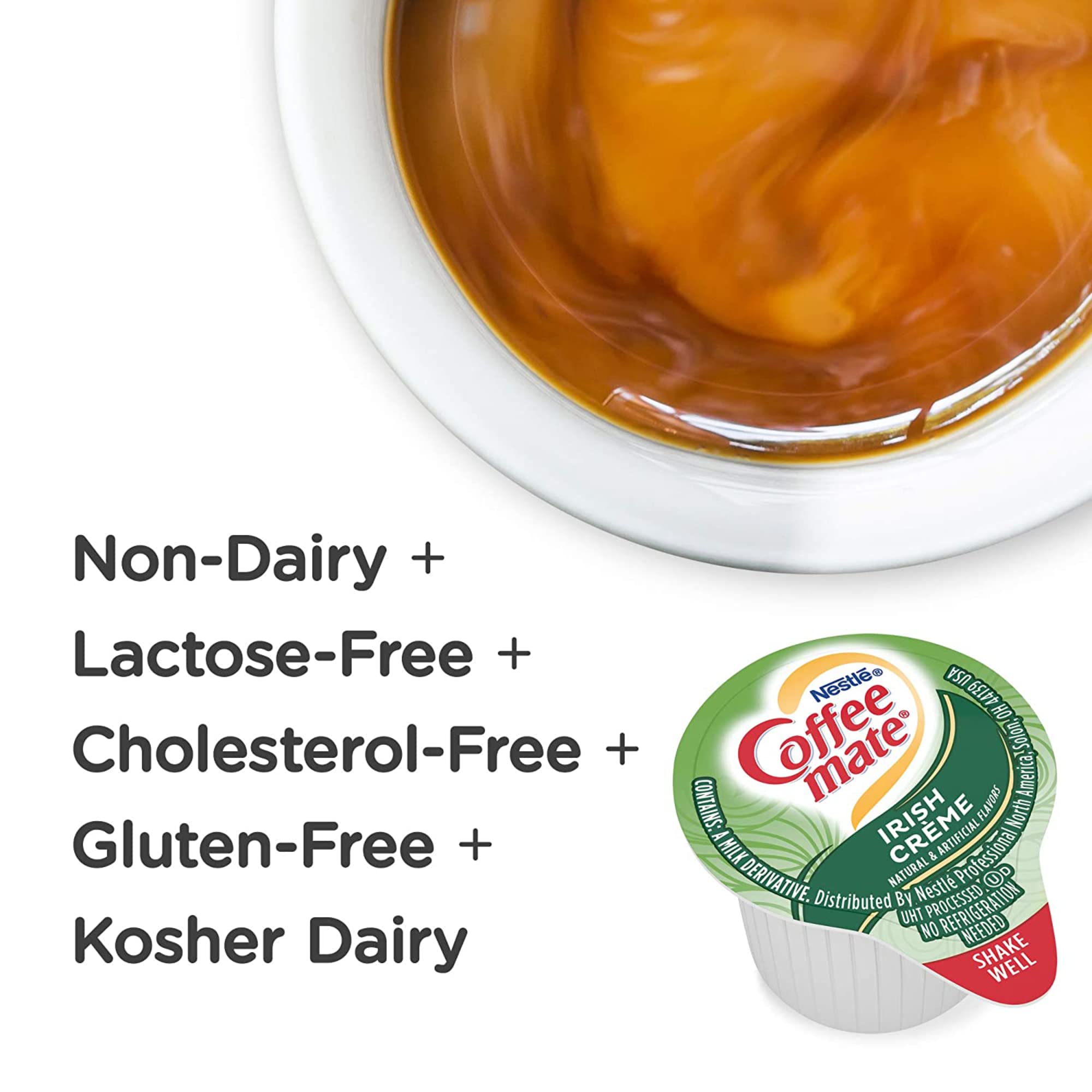 Nestle Coffee mate Liquid Coffee Creamer Singles, Irish Crème Flavor, 50 Count Box (Pack of 2) - Perfect for Office, Travel & Home Coffee Brewing - Includes Free By The Cup Coffee Scoop