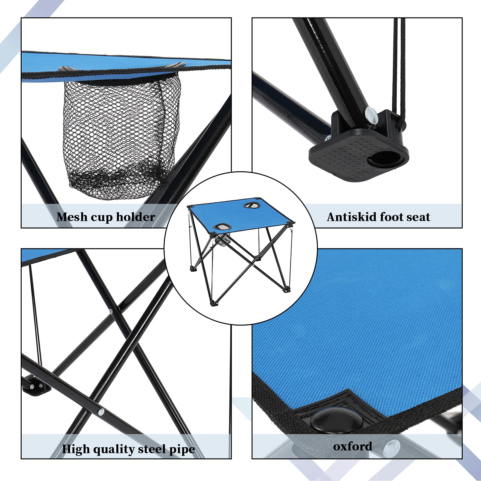 **Kamubi 5-in-1 Camping Chair Set with Folding Table - Portable Outdoor Picnic & BBQ Dining Set for Backyard, Beach, Patio, and Tailgating**