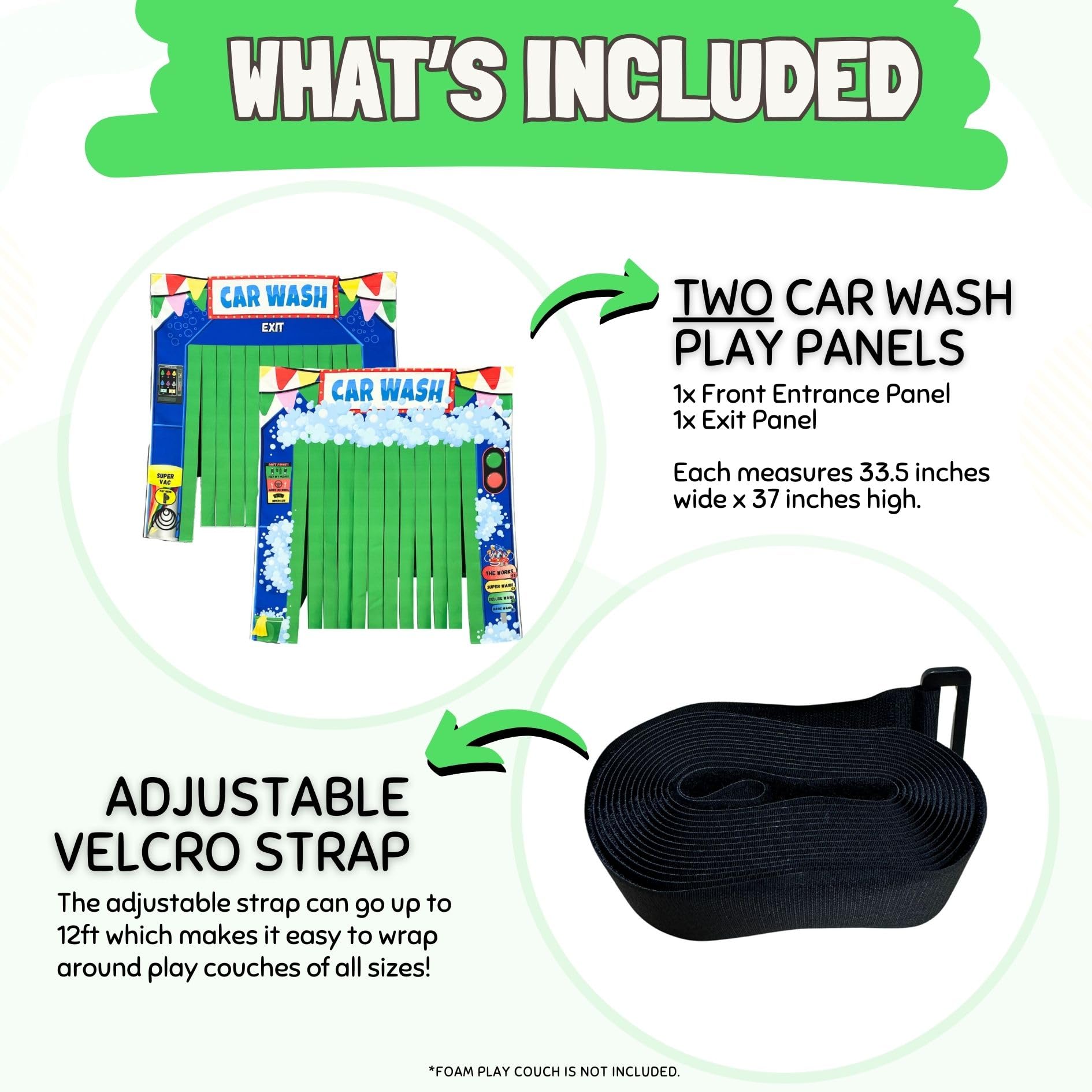 **Kids Foam Sofa Play Panel - Car Wash Theme | Fun & Safe Toddler Playtime Accessory for Indoor & Outdoor Use**