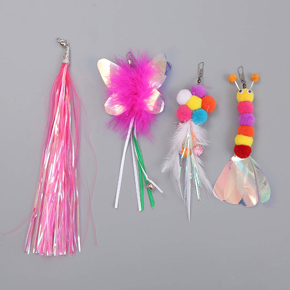 5pcs Cat Bell Wand Toys - Interactive Cat Teaser Wand with Bells, Fairy Wand Catcher Toy for Kittens - Perfect for Playtime, Training & Bonding with Your Pet