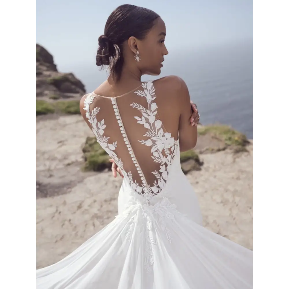 Rebecca Ingram Frida Detachable Train Wedding Dress – Elegant Bridal Gown for Church Ceremony & Reception