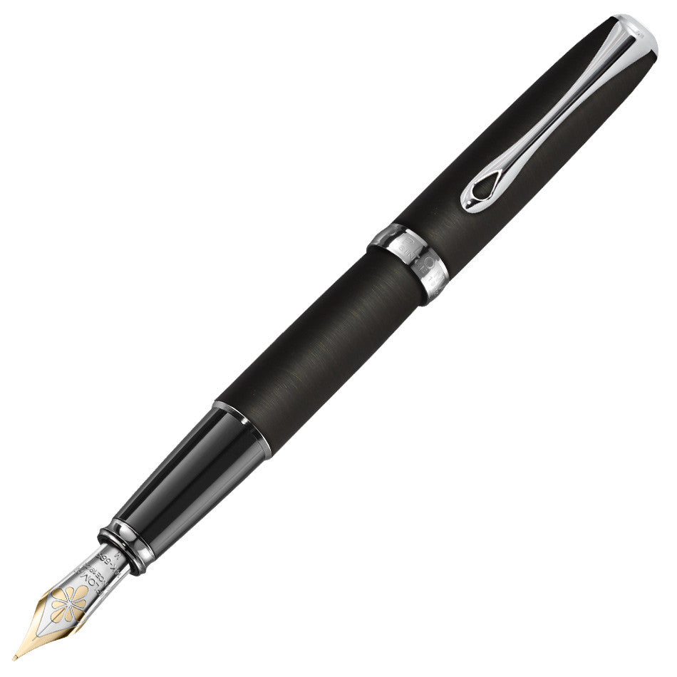 Diplomat Excellence A2 Fountain Pen with 14K Gold Nib - Premium Oxidized Iron Finish for Business Professionals & Gift Giving