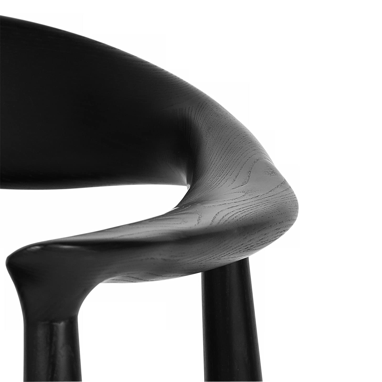 Kennedy Armchair - Upholstered Mid-Century Modern Dining Chair with Solid Wood Frame & Comfortable Seat, Fully Assembled (Black) - Perfect for Home Dining Room, Office Conference Table or Lounge Area Decor
