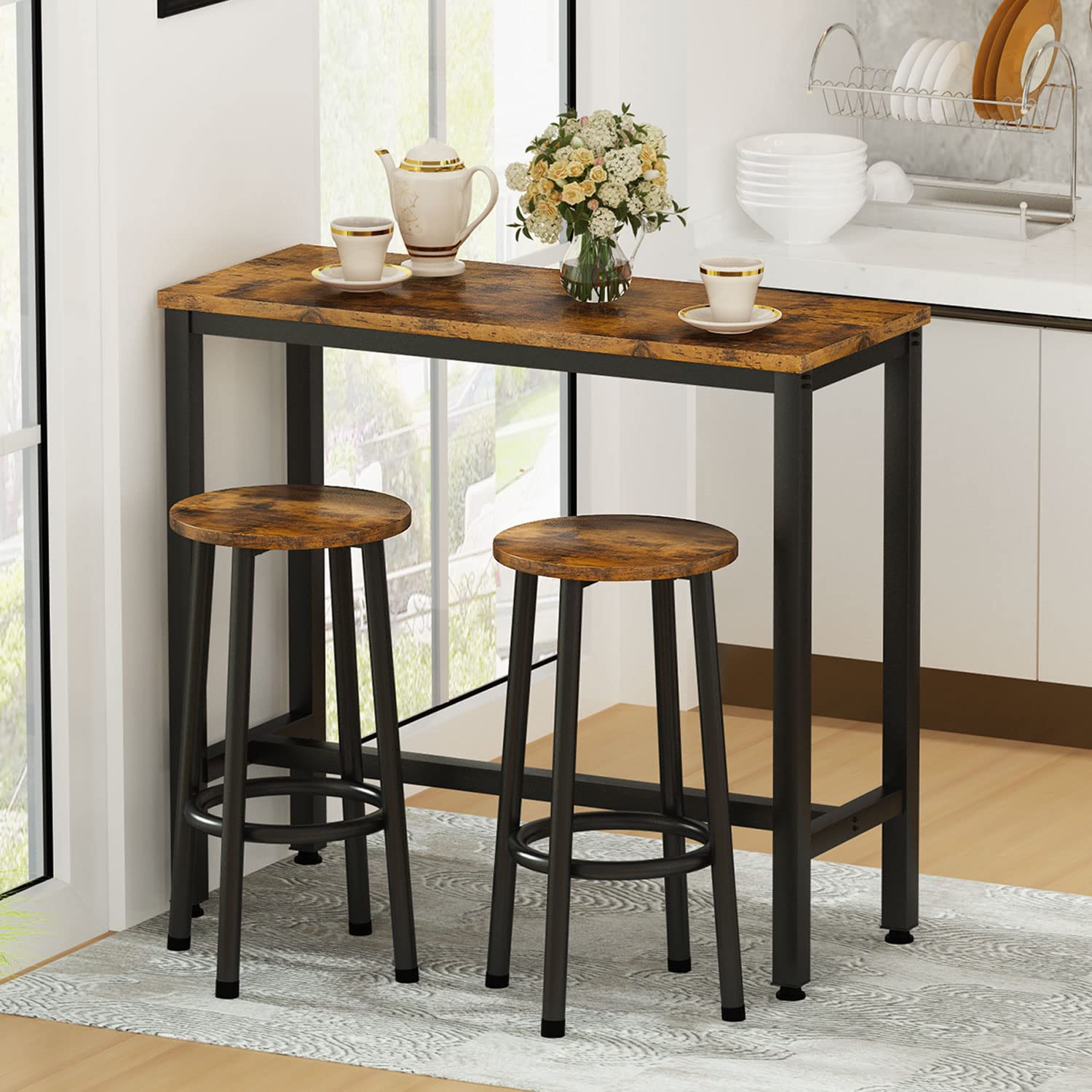 Industrial 3-Piece Bar Table Set - 39.3
