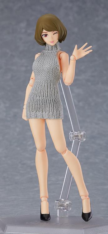 Figma #505 Chiaki Backless Sweater Outfit Body - Anime Figure Collectible for Display & Cosplay Enthusiasts