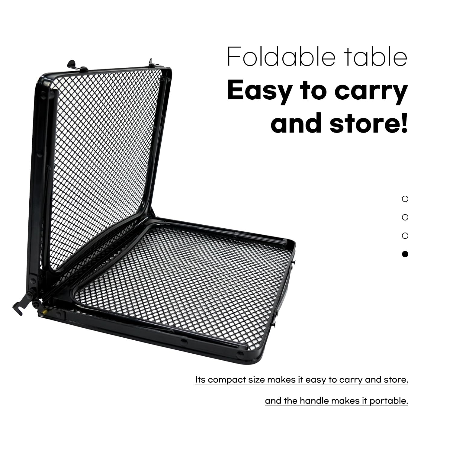 Portable Folding Grill Table - Lightweight Outdoor Camping Cooking Table with Mesh Desktop & Carry Handle - Perfect for BBQ, Picnic, Tailgating & Backyard Parties