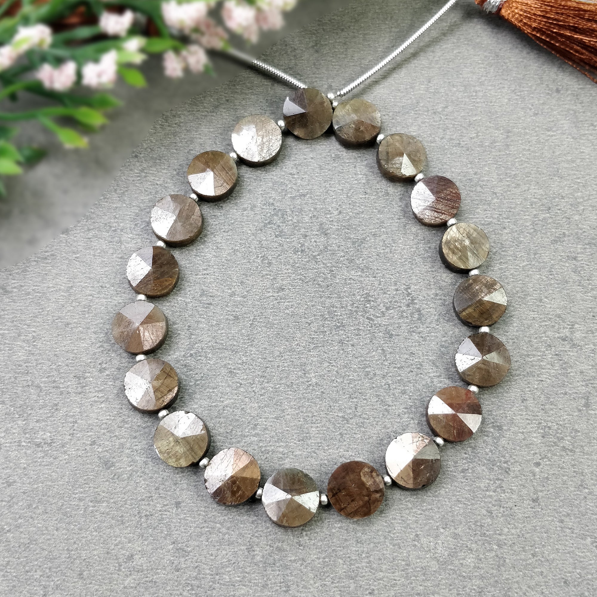 Natural Unheated Golden Brown Chocolate Sapphire Gemstone Loose Beads - 62.00cts Round Briolette Step Cut 9mm 7.5 | Jewelry Making, DIY Crafts, Beading Projects
