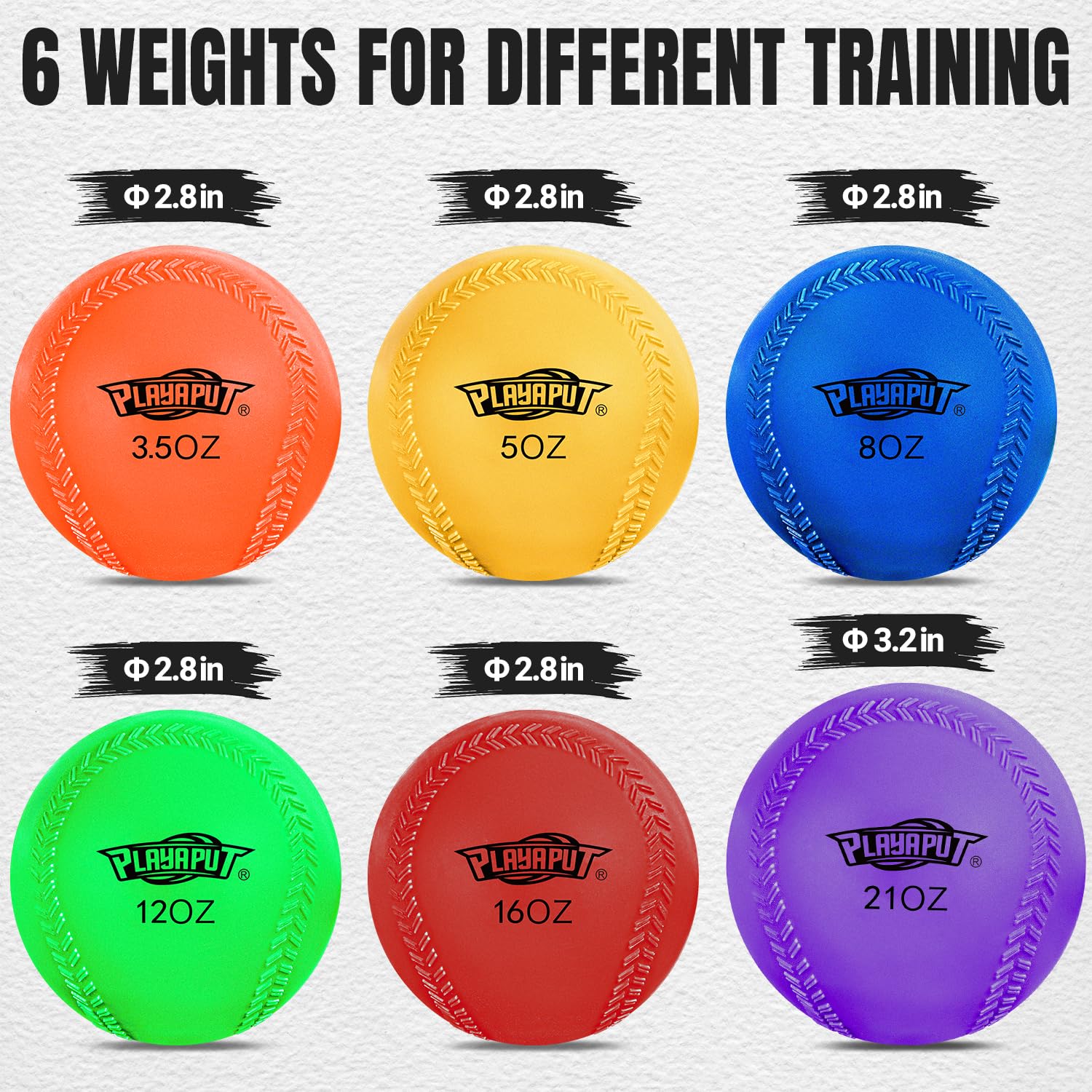 Weighted Baseballs and Softballs for Pitching, Throwing, Catching & Hitting - Set of 6 with Mesh Storage Bag & Air Nozzle - Improve Power, Speed & Performance - Perfect for Baseball Training, Softball Practice & Strength Building Exercises