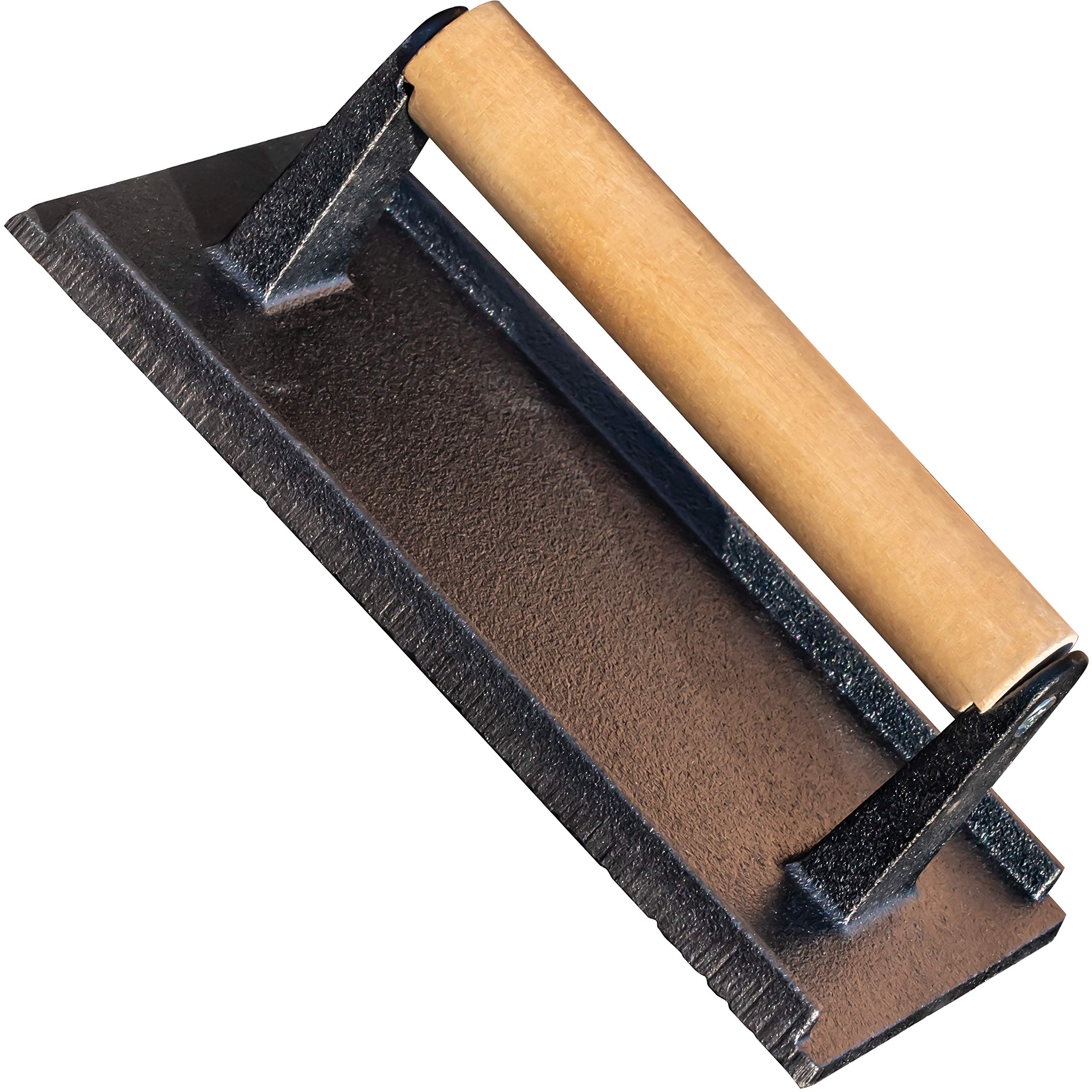 Premium 8x4 Inch Cast Iron Grill Press 2-Pack – Safe-Touch Wooden Handle for Even Cooking | Perfect for Bacon, Steak & Burgers | Use on Griddle, Skillet, Flat Top & Oven | Heavy Duty Meat Weight for Crispy Results & Healthier Meals