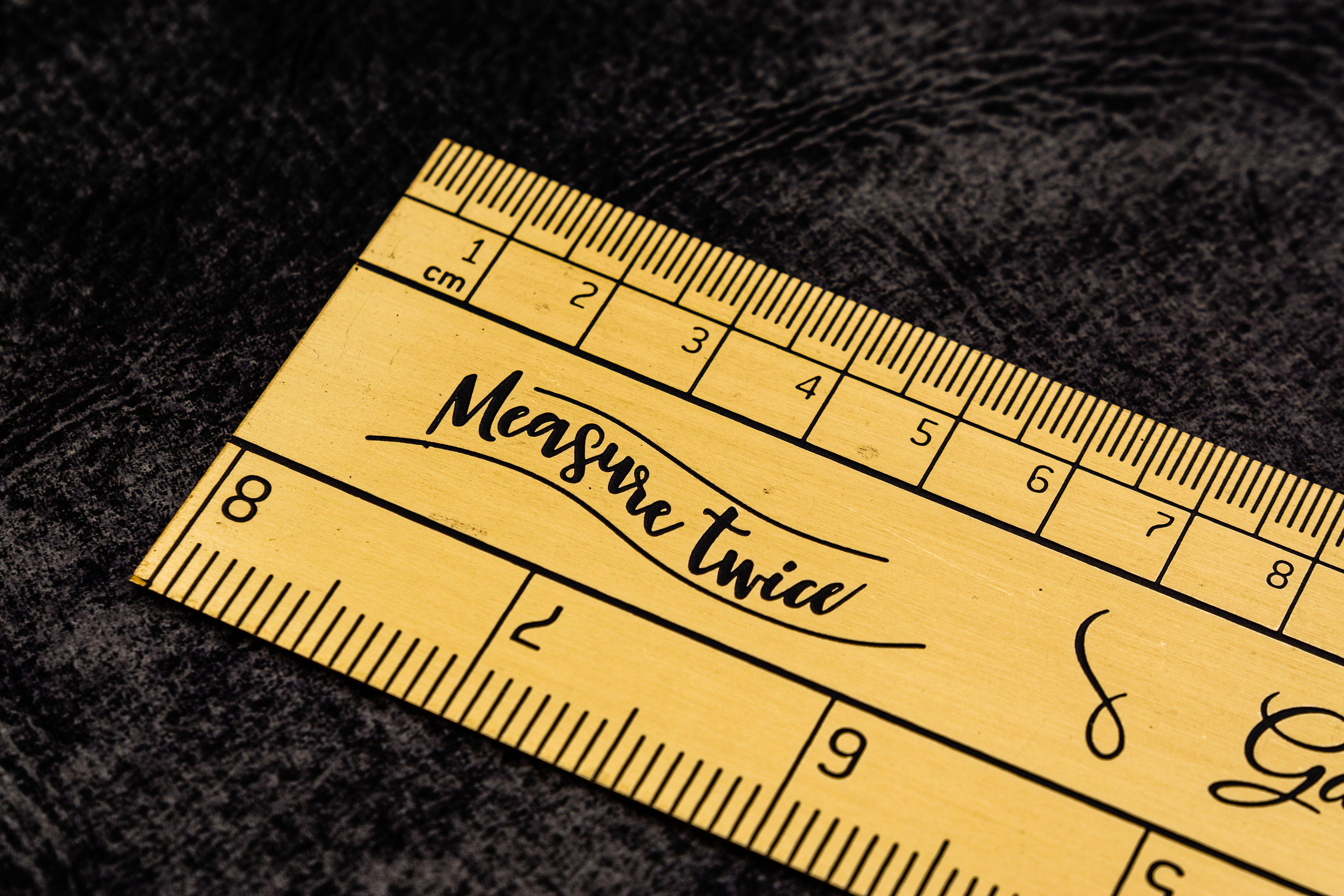 Vintage Inspired Brass Ruler with Imperial & Metric Measurements - Perfect for Crafting, DIY Projects, and Office Use