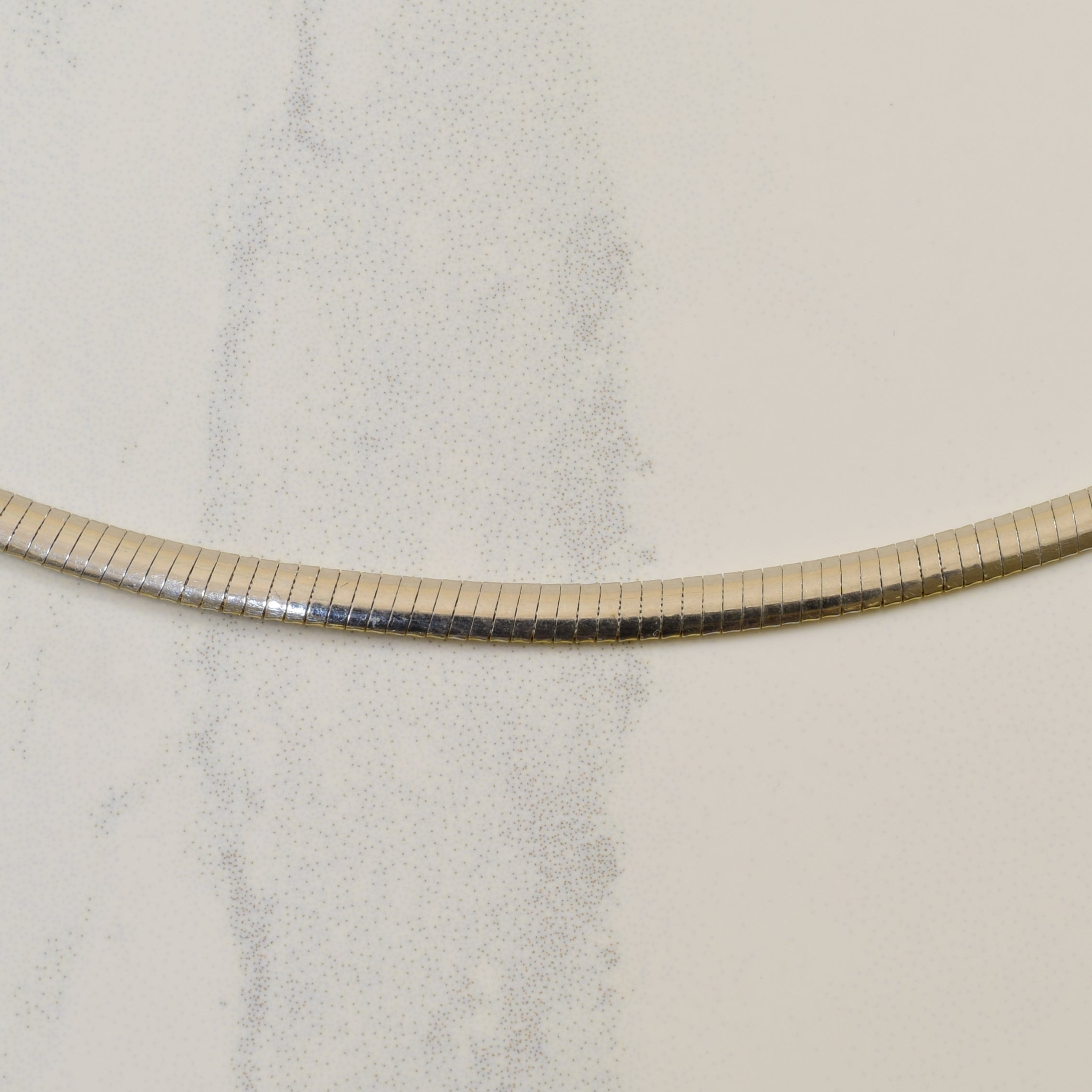 Reversible White and Yellow Gold Omega Chain Necklace - 17 Inches | Elegant Layering Piece for Women's Jewelry Collection
