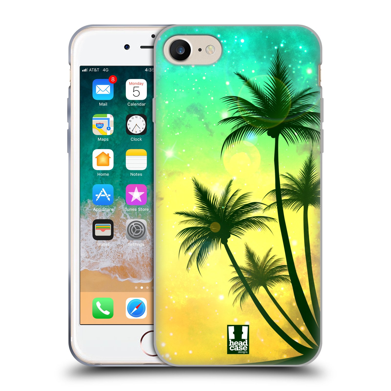 Turquoise Summer Silhouettes Soft Gel Phone Case Compatible with Apple iPhone 7/8/SE (2020 & 2022) - Slim Protective Cover for Everyday Use & Outdoor Activities