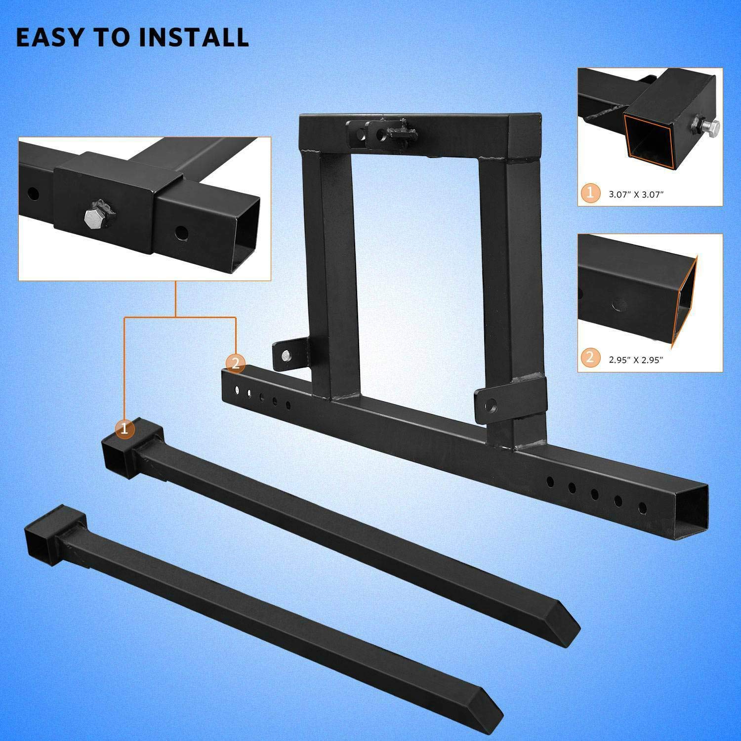 Thaisan7 3 Point Hitch Pallet Forks - Adjustable Tractor Attachments for Heavy Duty Lifting, Farming & Home Improvement - Perfect for Moving Hay Bales, Logs & Farm Supplies