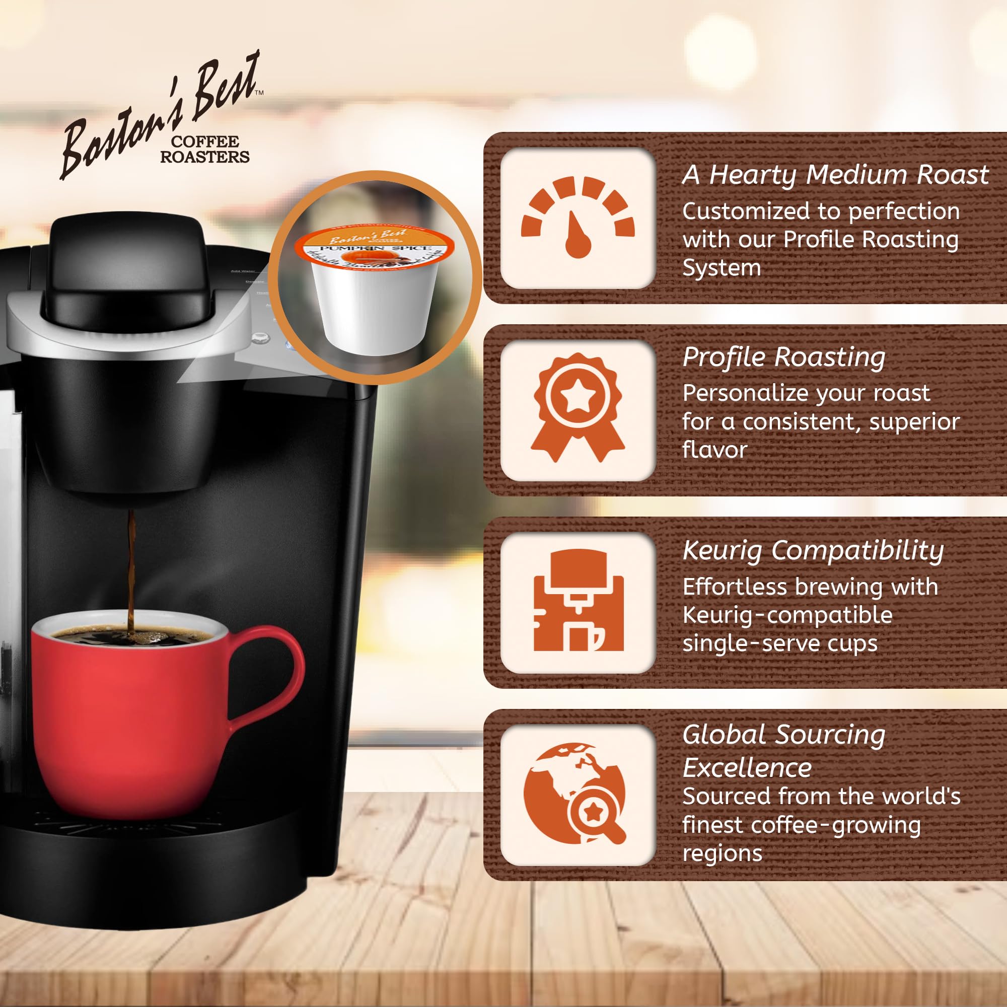 Boston's Best Fall Assortment Flavored Gourmet Coffee Pods - Medium Roast K-Cups (80 Count) for Keurig Brewers | Perfect for Autumn Mornings, Office Coffee Breaks & Cozy Evenings