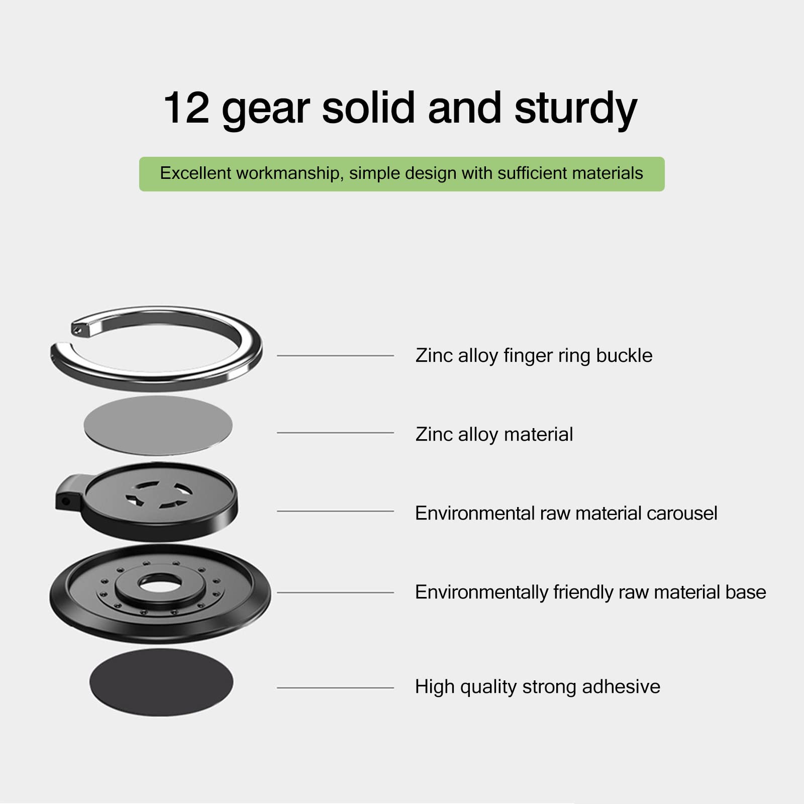 2 Pack 360° Rotating Phone Ring Holder - Adjustable Kickstand for Secure Grip - Perfect for Selfies & Videos