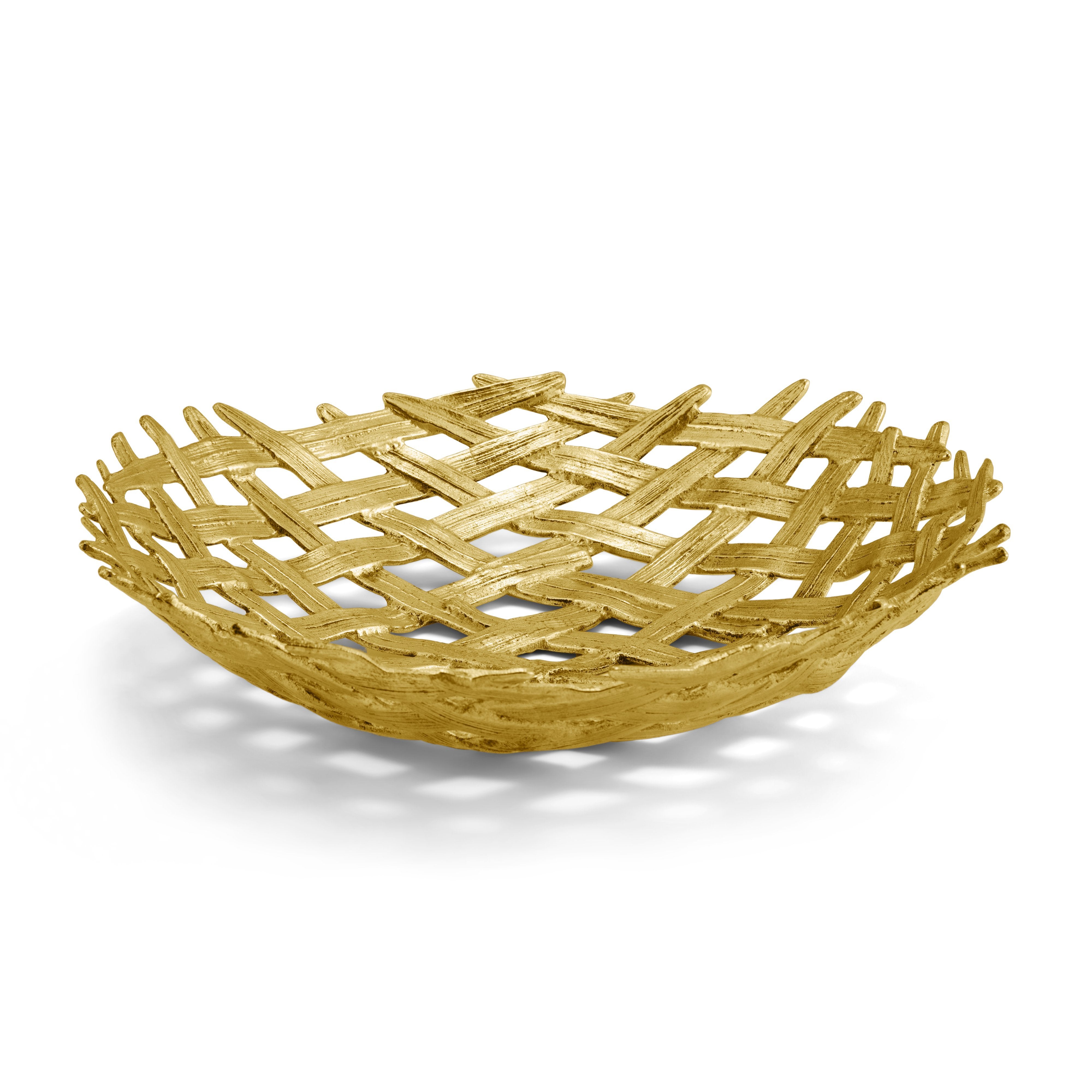 Palm Centerpiece Shallow Bowl - Decorative Rattan Fruit Serving Bowl for Dining Table, Kitchen, and Party Decor | Perfect for Weddings, Beach Themed Events, and Home Décor