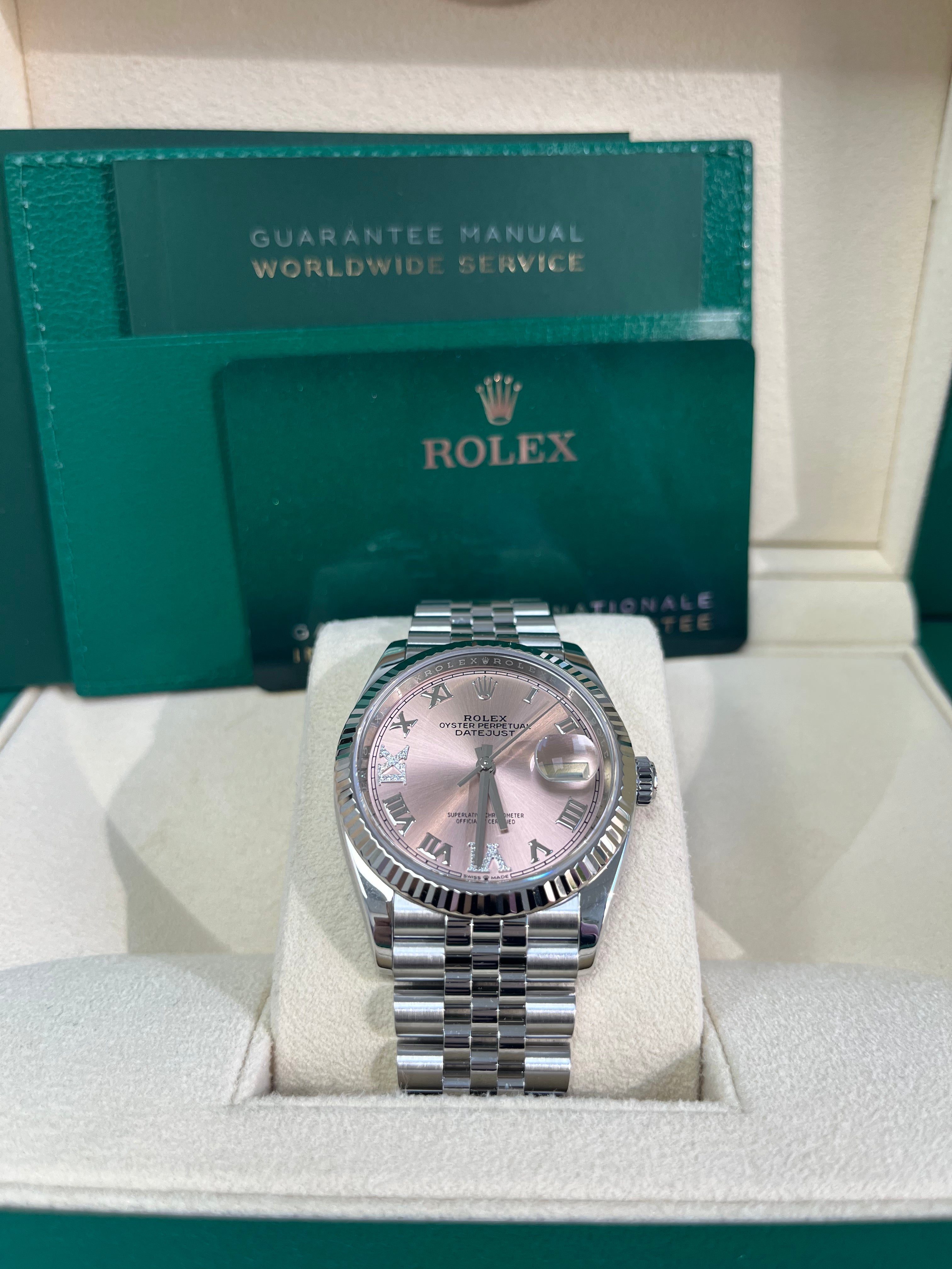 Rolex Datejust 36 Jubilee Pink Roman Dial Ladies Watch (Ref.126234) - Luxury Swiss Timepiece for Women, Perfect for Gifts & Special Occasions