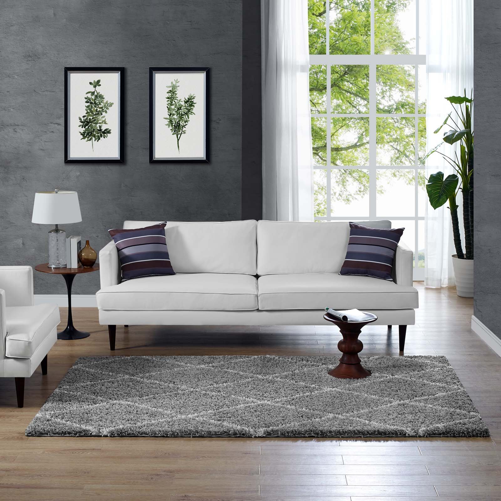 Modern Contemporary Urban Living Room Area Rug Runner - Soft Fabric Floor Carpet in Multi-Tone Gray - Perfect for Lounge, Bedroom & Home Office Decor