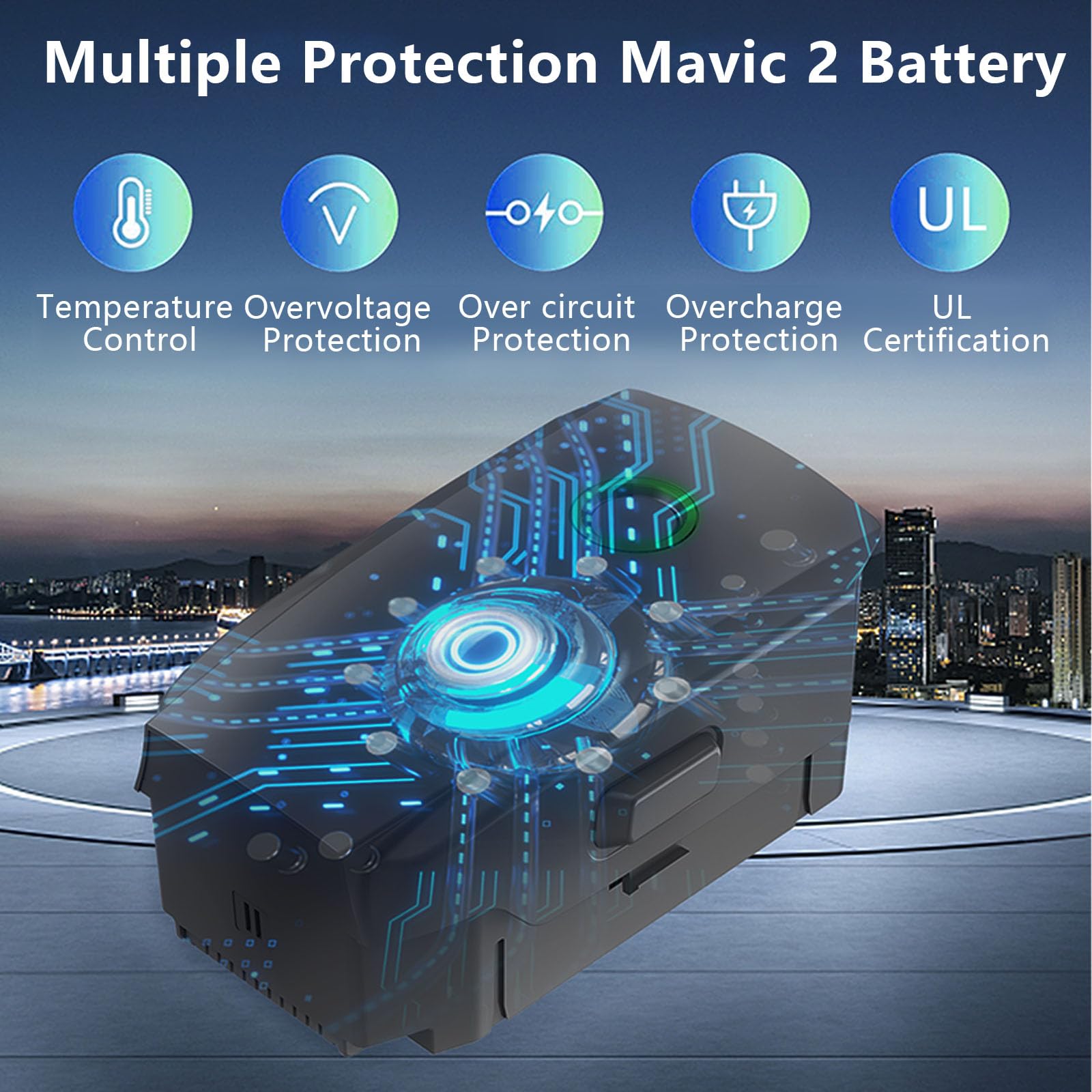 MVMOD Mavic 2 Pro Battery - 3850mAh High-Capacity Intelligent Flight Battery for DJI Mavic 2 Pro & Zoom Drone, 15.4V Long-Lasting 30Mins Max Flight Time (Not Compatible with Mavic Pro) - Perfect for Aerial Photography, Travel Vlogging, and Outdoor Adventures