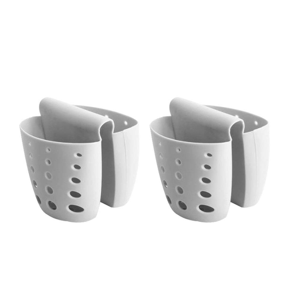 2-Pack Stainless Steel Sink Drain Basket Set - Kitchen Sponge Holder, Soap & Brush Drying Rack, Faucet Organizer - Perfect for Dishwashing, Countertop Storage & Sink Organization
