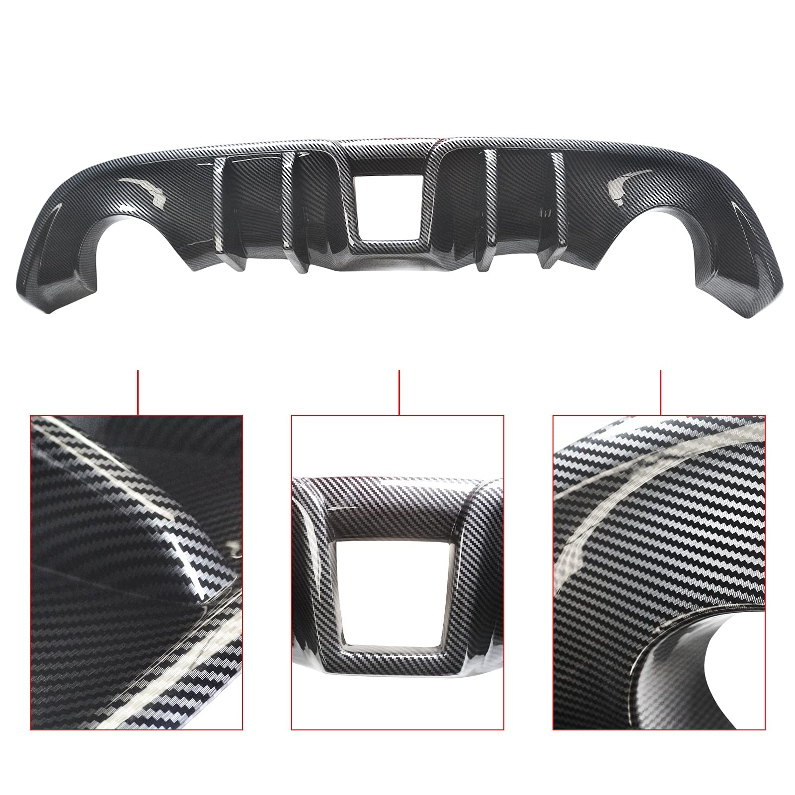 NINTE JDM L Shark Fin Style Carbon Fiber Rear Bumper Diffuser Valance for 2009-2020 Nissan 370Z Z34 - Upgrade Your Car's Aerodynamics & Sporty Look for Street Racing & Car Shows