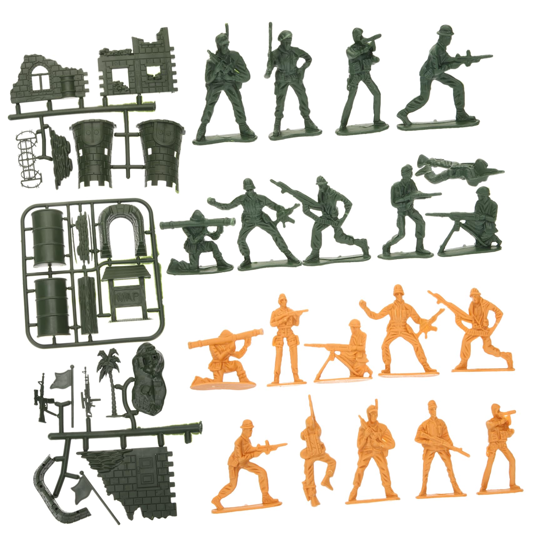 FELTECHELECTR Mini Army Soldier Figurines Playset - 1 Set Plastic Toy Soldiers for Kids, Boys & Men - Perfect for War Games, Collectibles & Diorama Displays