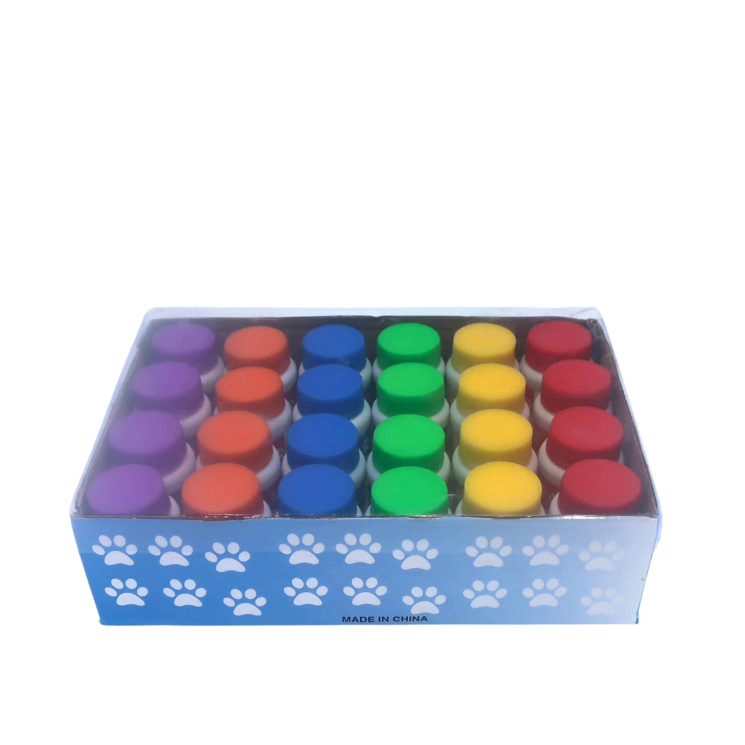 4E's Novelty Paw Print Bubble Bottles - Pack of 24 Mini Bubbles (1 FL oz) - Fun Bubble Wand Blowing Toys for Kids, Boys & Girls - Perfect for Dog Themed Parties, Birthday Favors, Outdoor Play & Summer Activities
