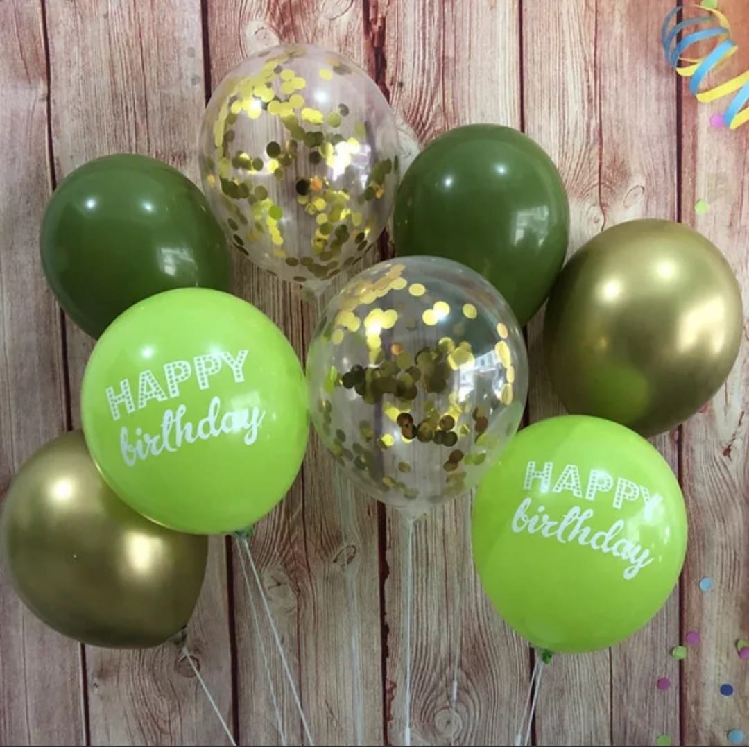 Birthday Party Decorations Grand Set - Green, Dark Green & Gold Balloons, Banners & Supplies for Birthday Celebrations, Baby Showers & Special Events