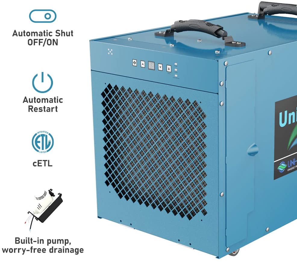 AlorAir UNI P DRY PRO 120X 120-Pint Commercial & Residential Dehumidifier with Built-in Condensate Pump - Ideal for Basements, Job Sites, and Large Spaces