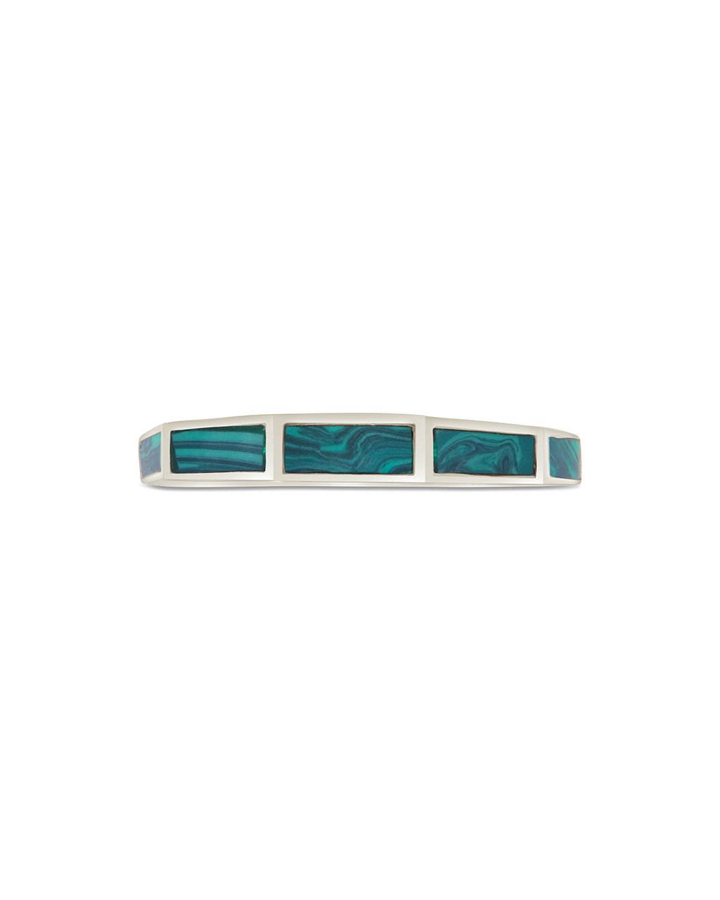 Malachite Baguette Eternity Band Ring - Genuine Green Gemstone Wedding Ring for Women, Stackable Minimalist Jewelry Gift for Anniversary, Valentine's Day & Special Occasions