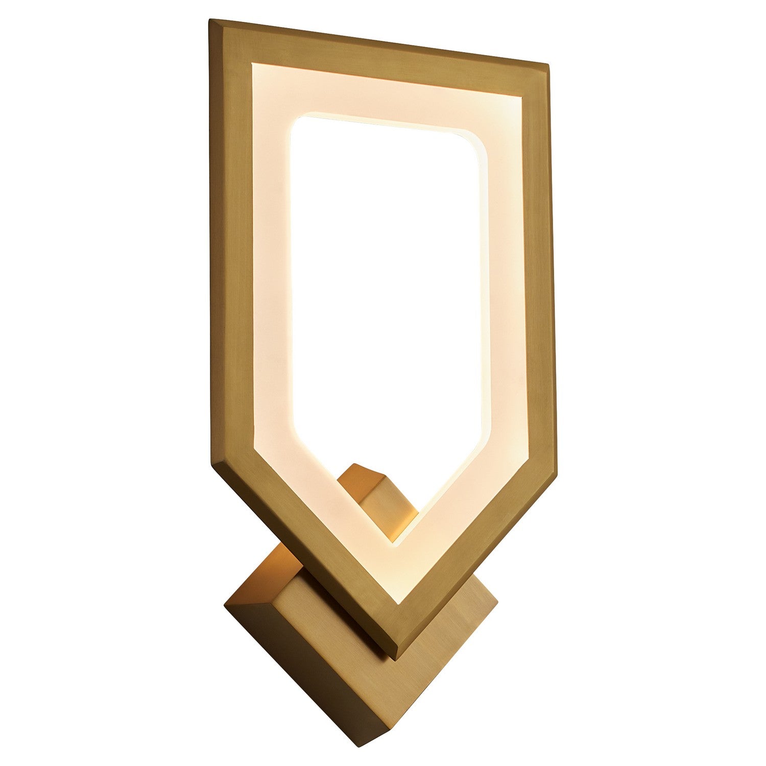 Oxygen Aegis 3 59 40 Modern LED Wall Sconce Light in Aged Brass - Perfect for Bedroom, Living Room & Hallway Lighting