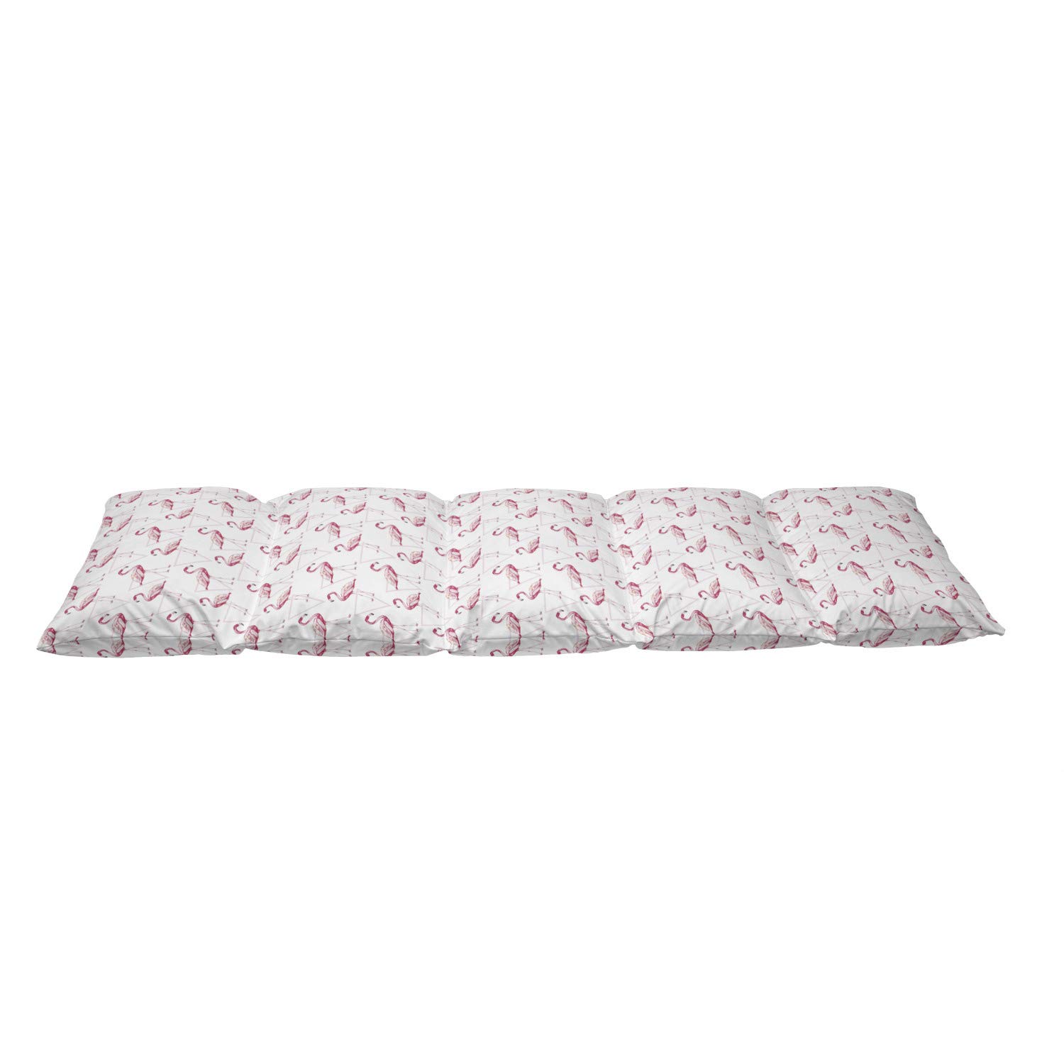 Ambesonne Flamingo Floor Pillow Cover - Realistic Animal Print with Geometric Pink Triangle Design, 88