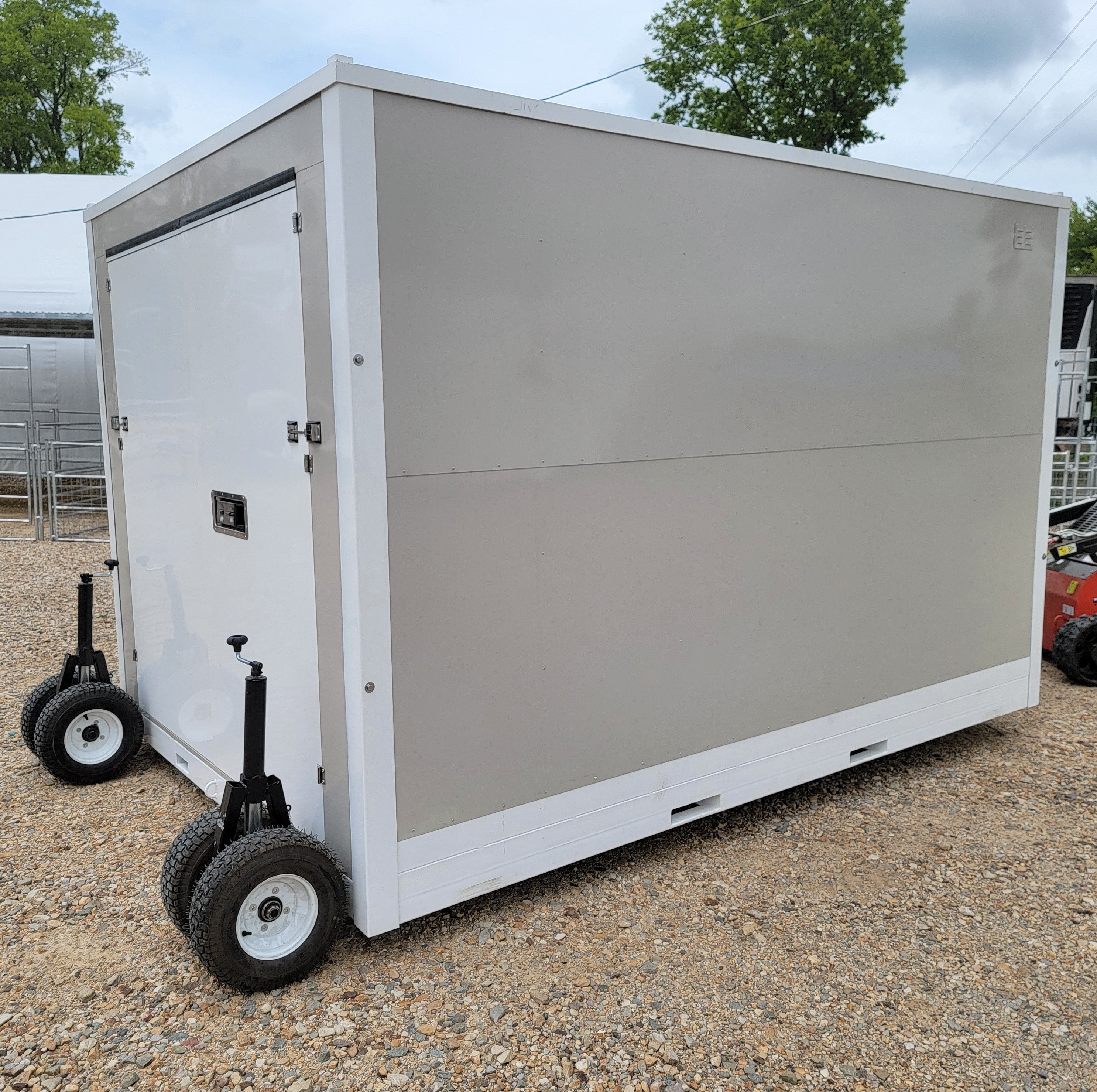 8'x12' Single Door Portable Storage Shed - Relocatable Steel Container Building for Outdoor Storage, Garden, and Backyard Organization