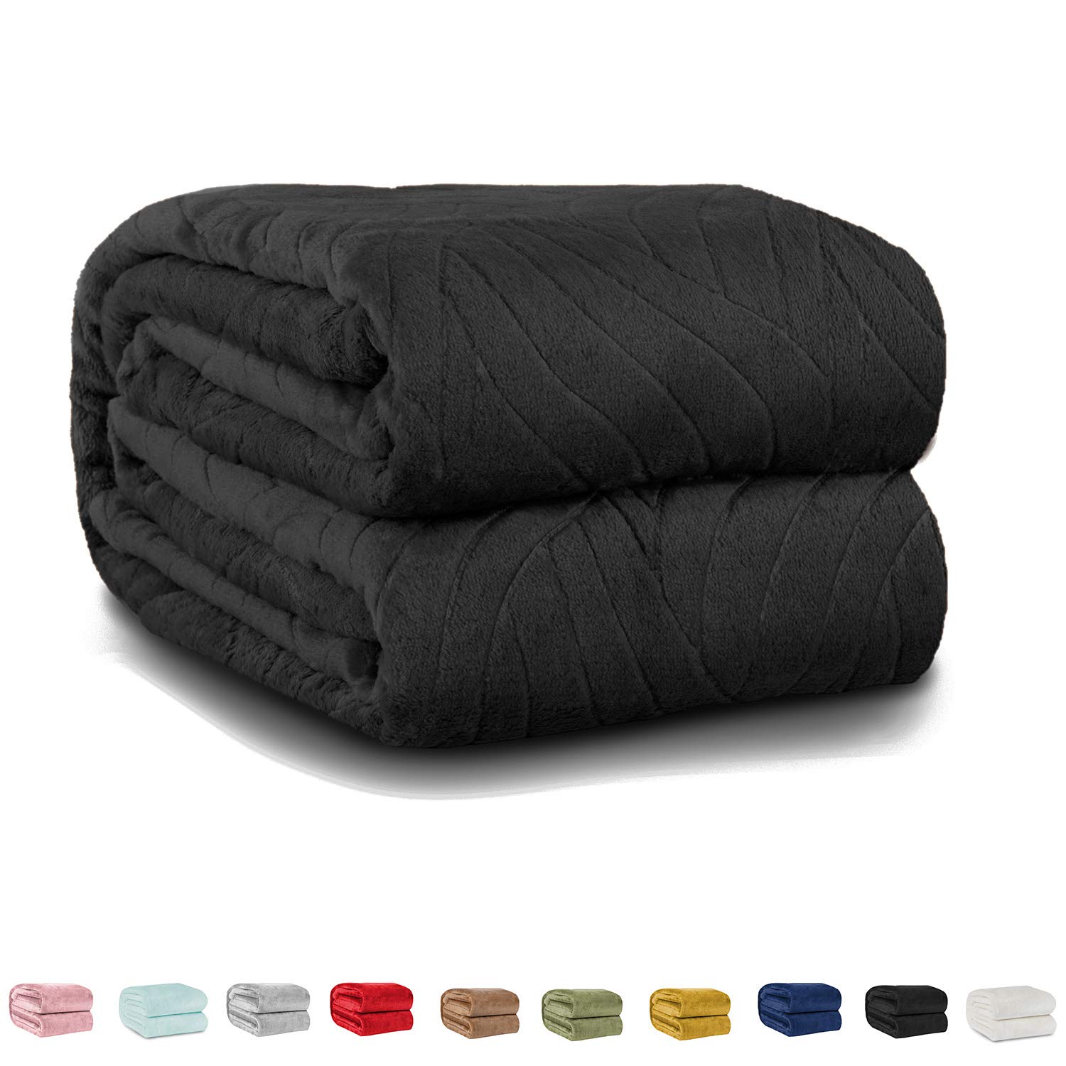 Blissford Cozy Fleece Throw Blanket - Ultra Soft Lightweight Flannel Blanket for Couch, Sofa & Travel - 50